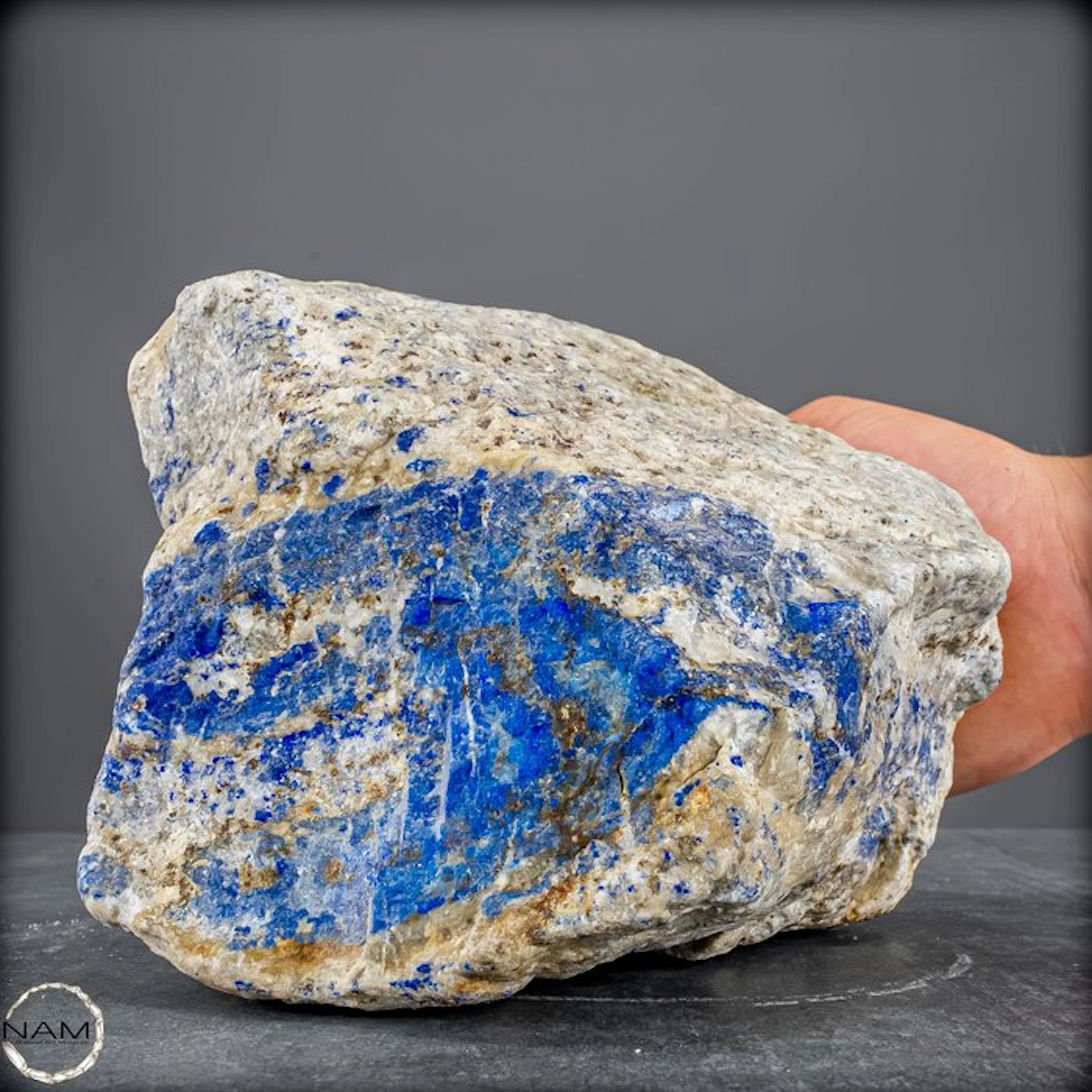 Natural lapis lazuli – royal blue raw piece with golden...