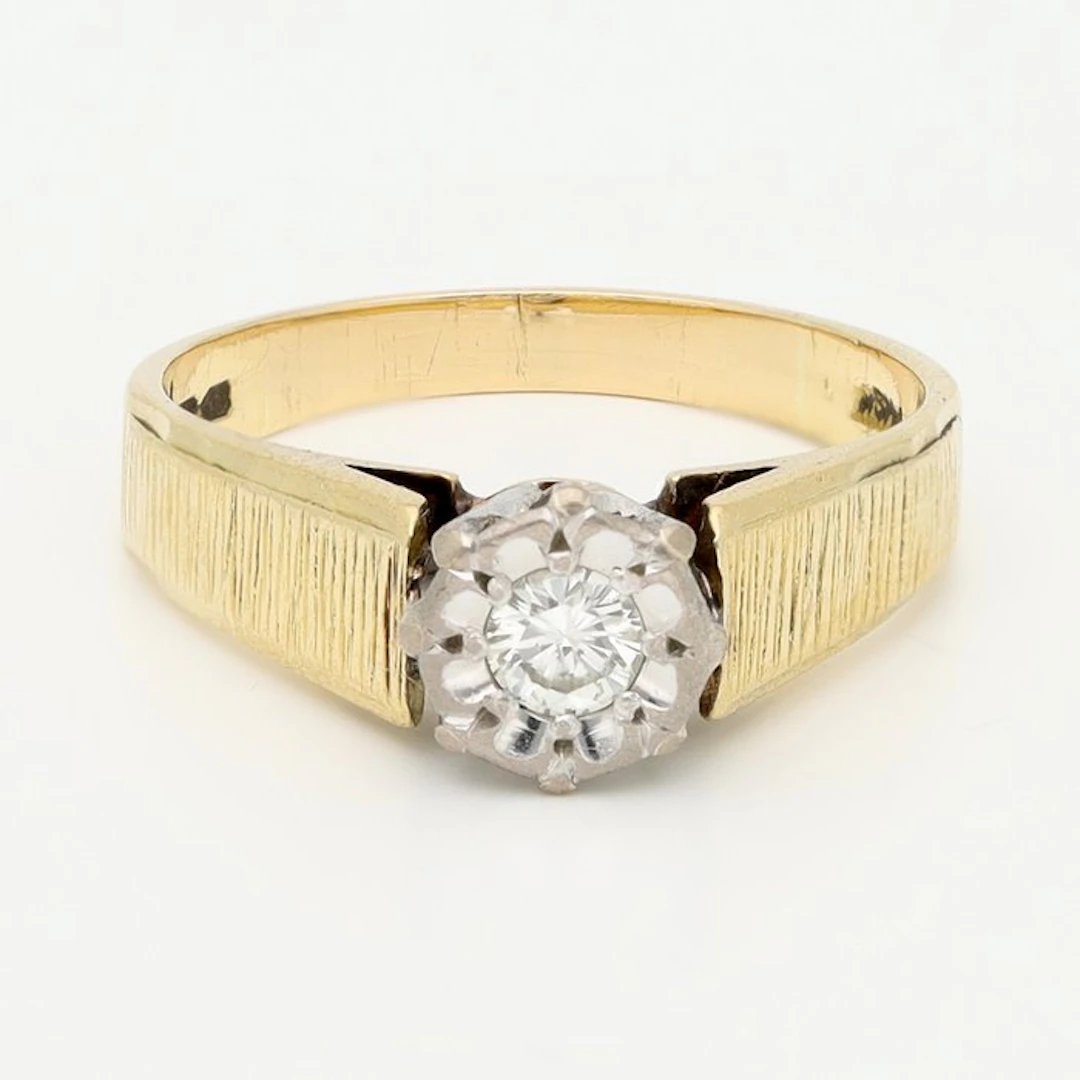 Ring - 18 kt. Yellow gold, White gold Diamond (Natural)