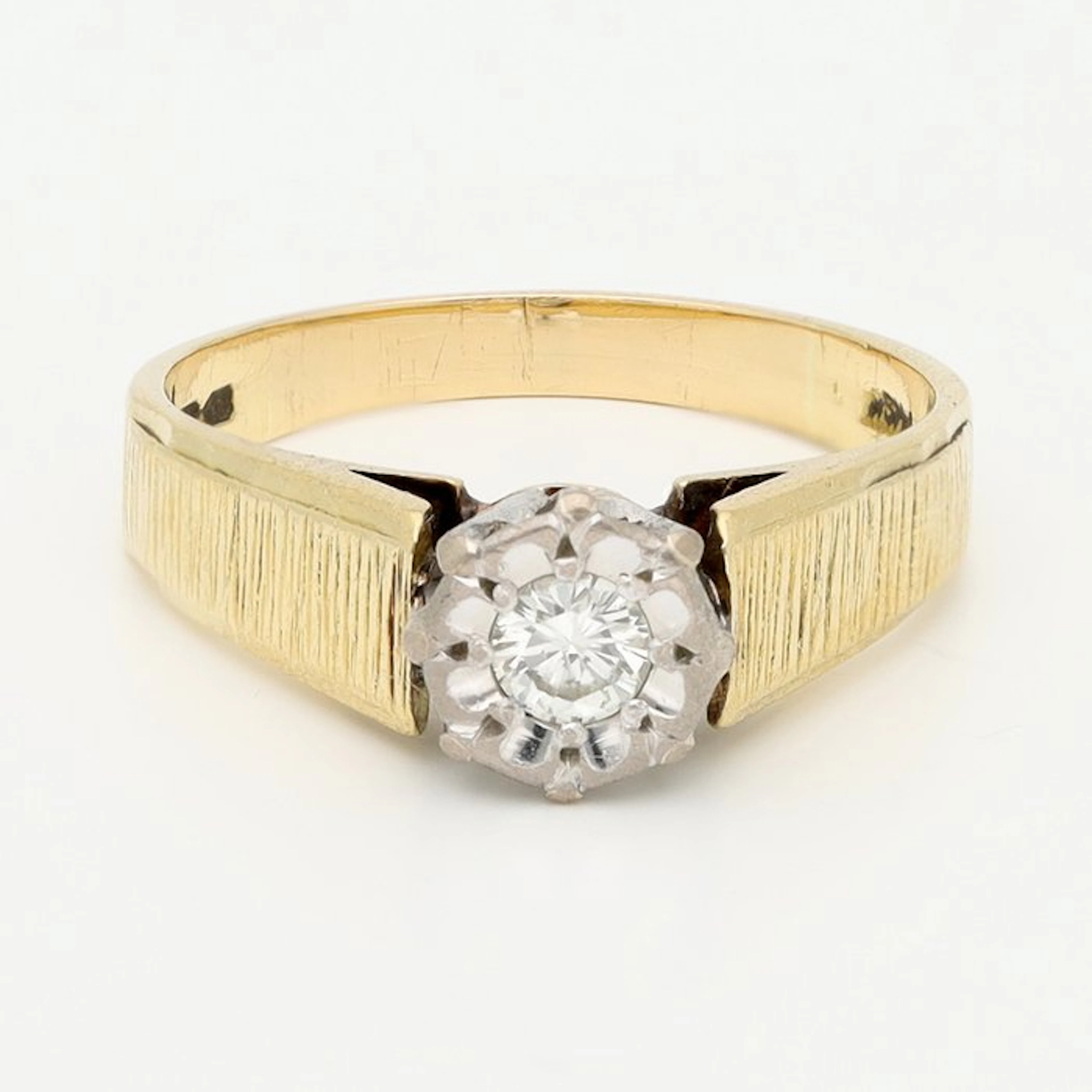 Ring - 18 kt. Yellow gold, White gold Diamond (Natural)