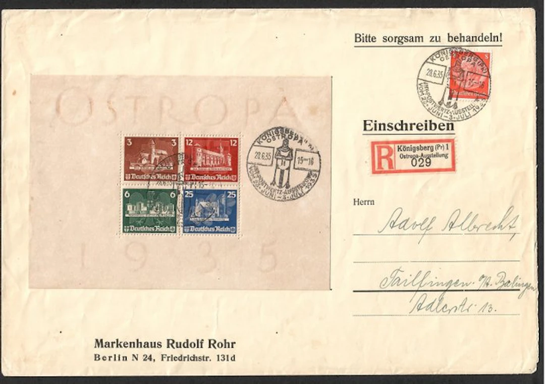 German Empire 1935 - German Reich Block 3 with ZuF on...