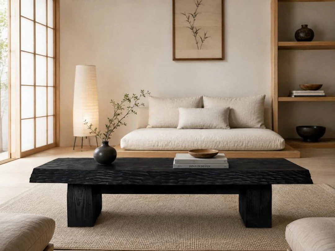 Side table - Coffee Table - Shou Sugi Ban - Made in Italy...