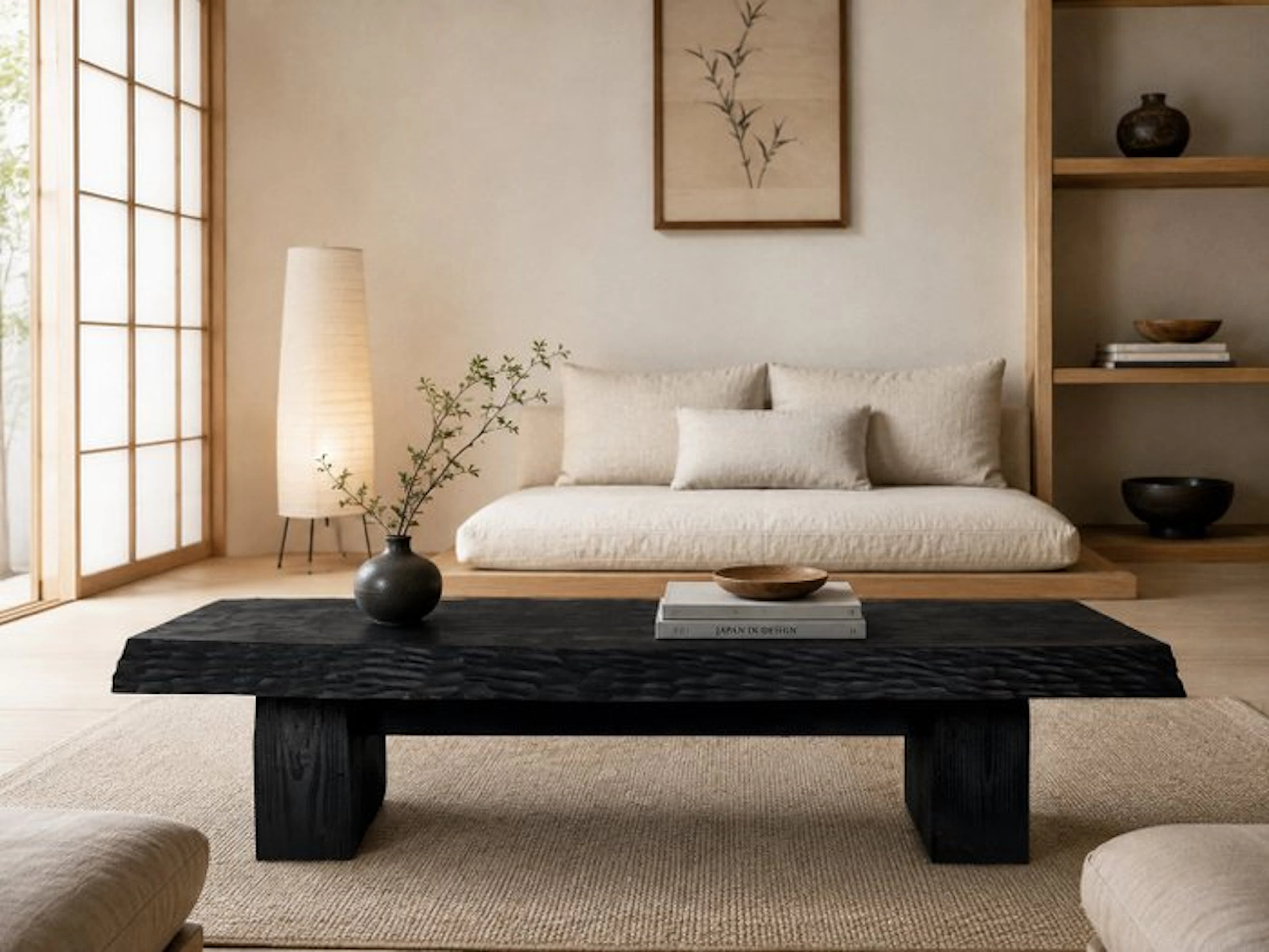 Side table - Coffee Table - Shou Sugi Ban - Made in Italy...