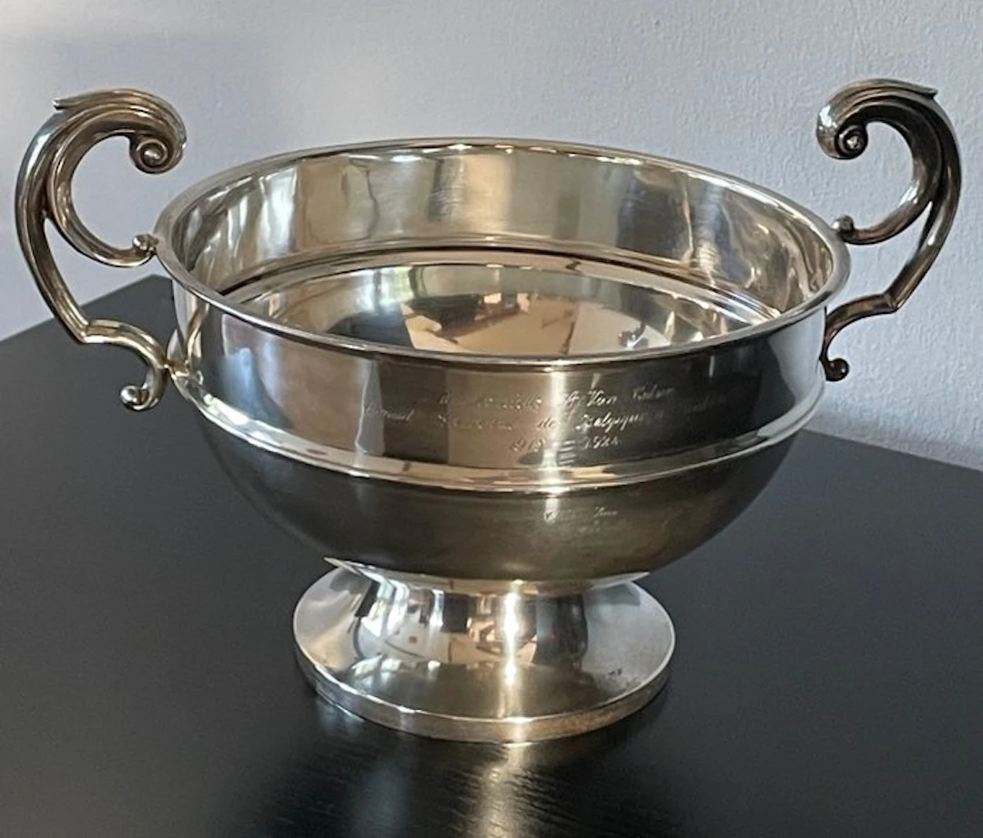 A & J Zimmerman - Platter - .925 silver - Rose bowl with history