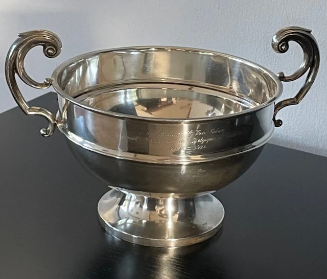 A & J Zimmerman - Platter - .925 silver - Rose bowl with history