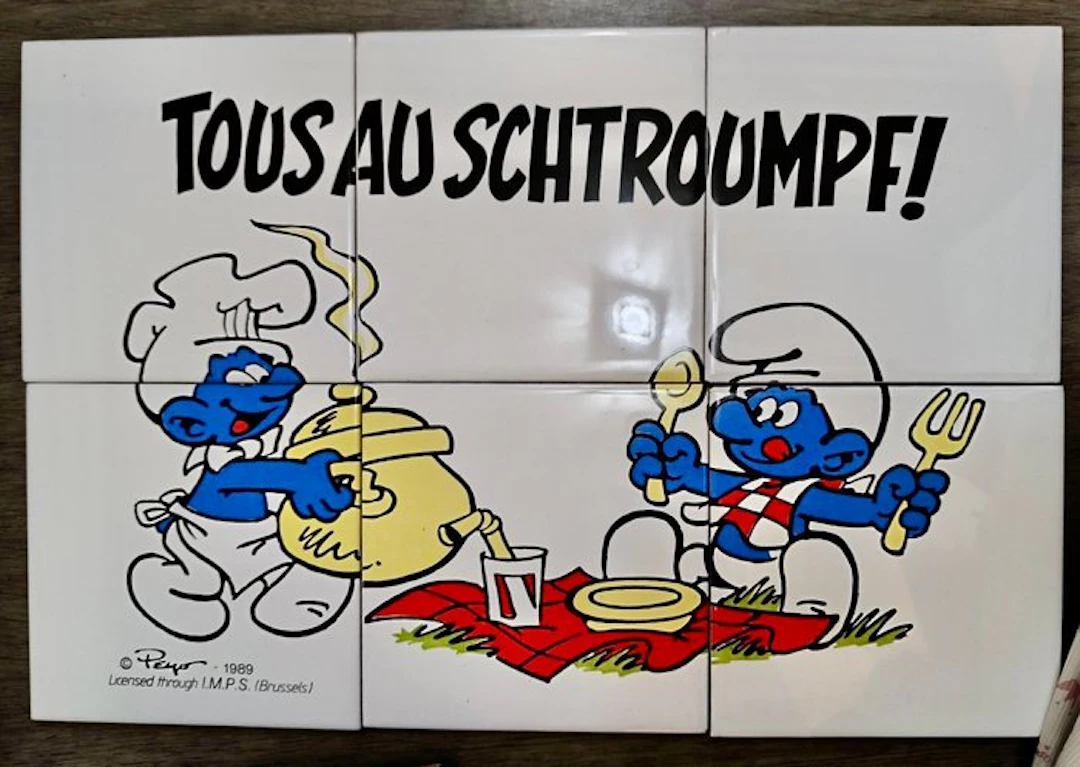 Vintage Floor tile (6) - The Smurfs - IMPS - Peyo - Vintage - 1980-1990