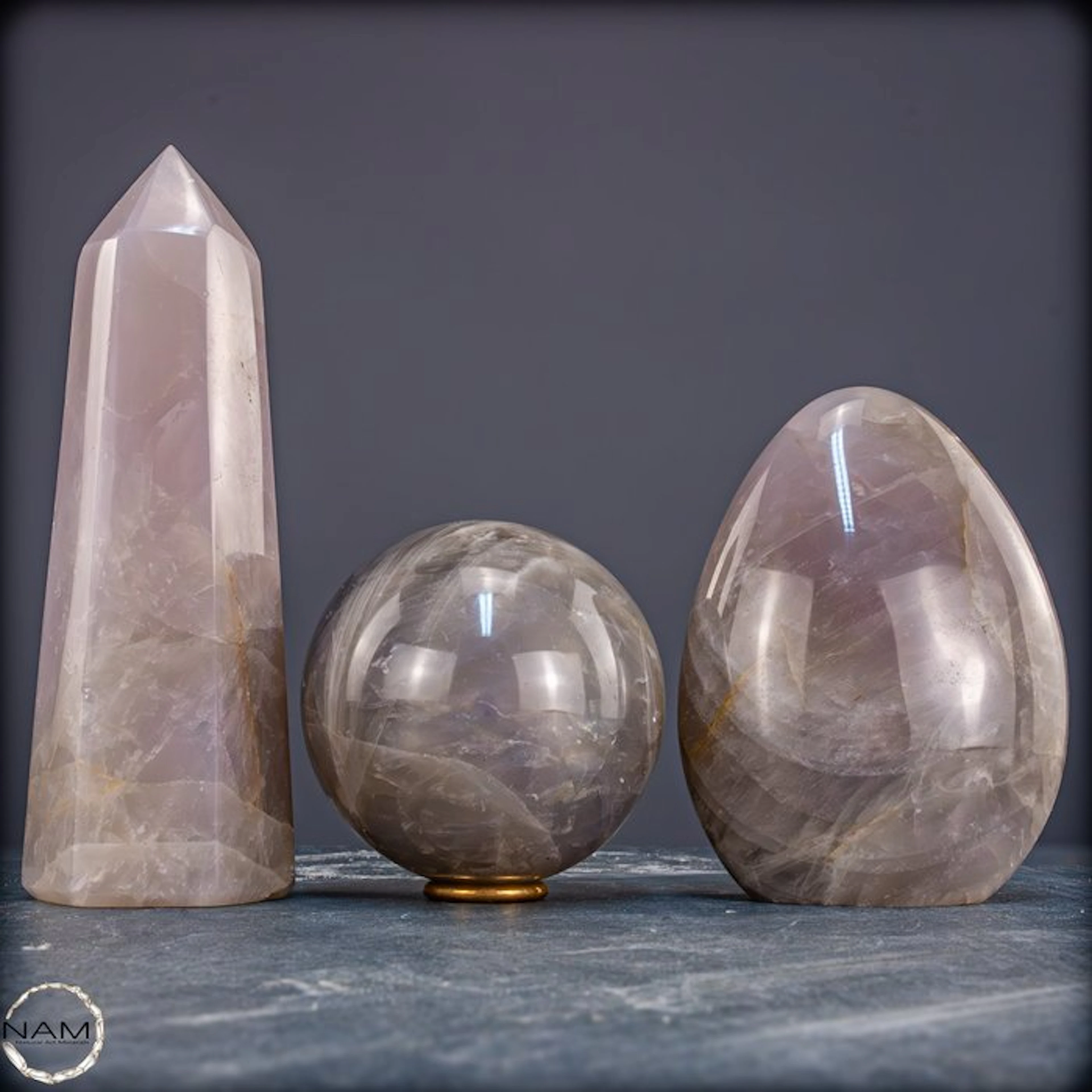 Natural lavender rose quartz in various shapes - Timeless...