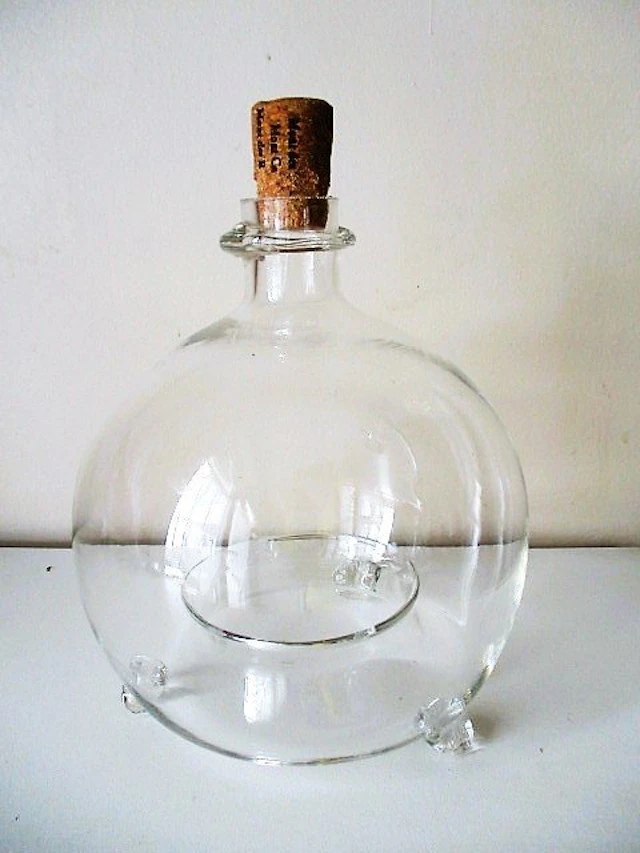 Bottle - mouth-blown glass - Fly and wasp catcher