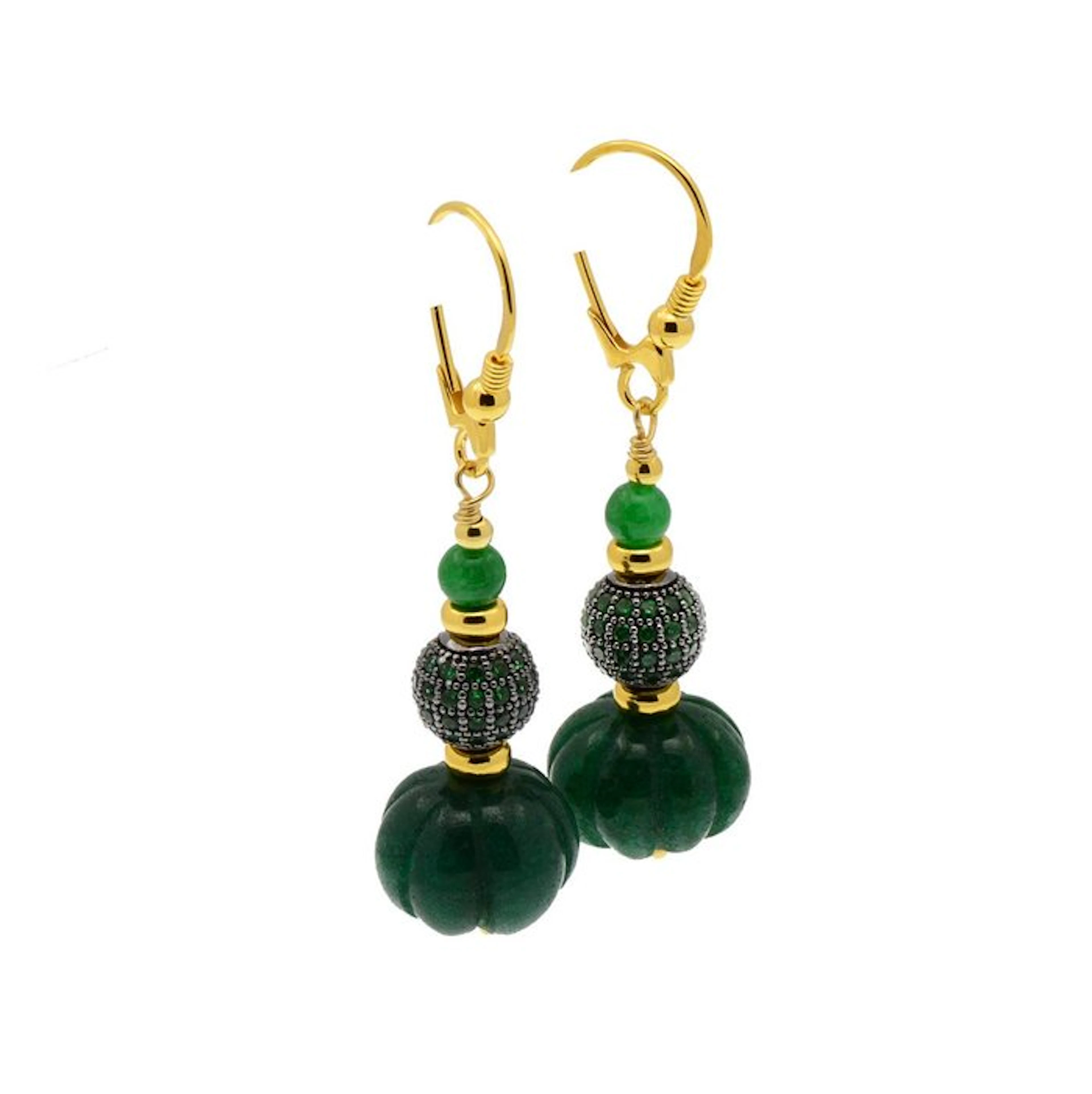 Emerald - Silver - Earrings
