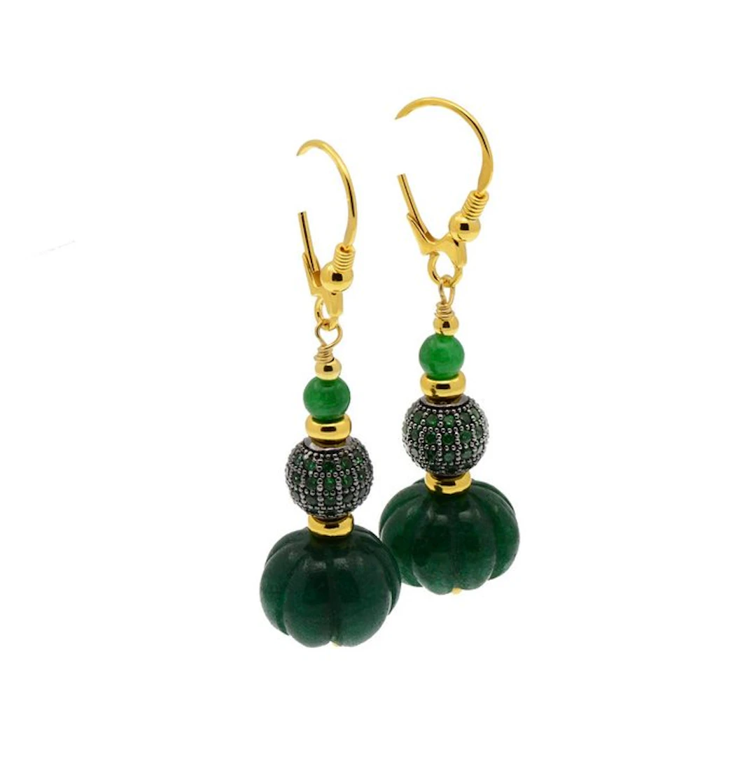 Emerald - Silver - Earrings