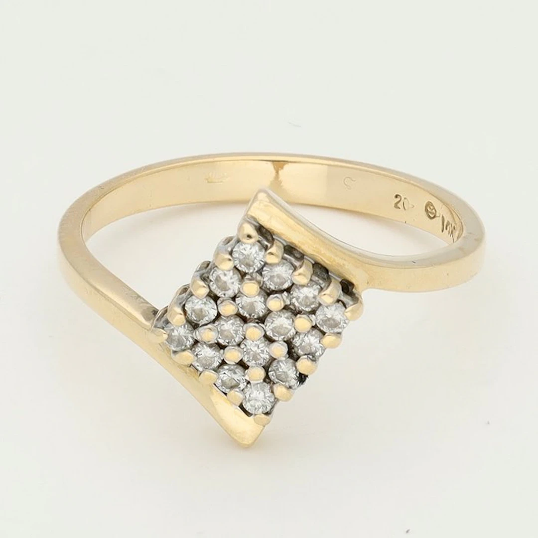 Ring - 14 kt. Yellow gold Diamond (Natural)