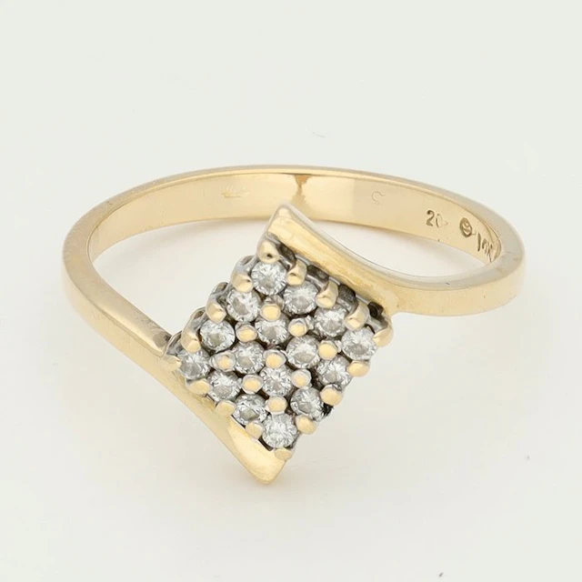 Ring - 14 kt. Yellow gold Diamond (Natural)