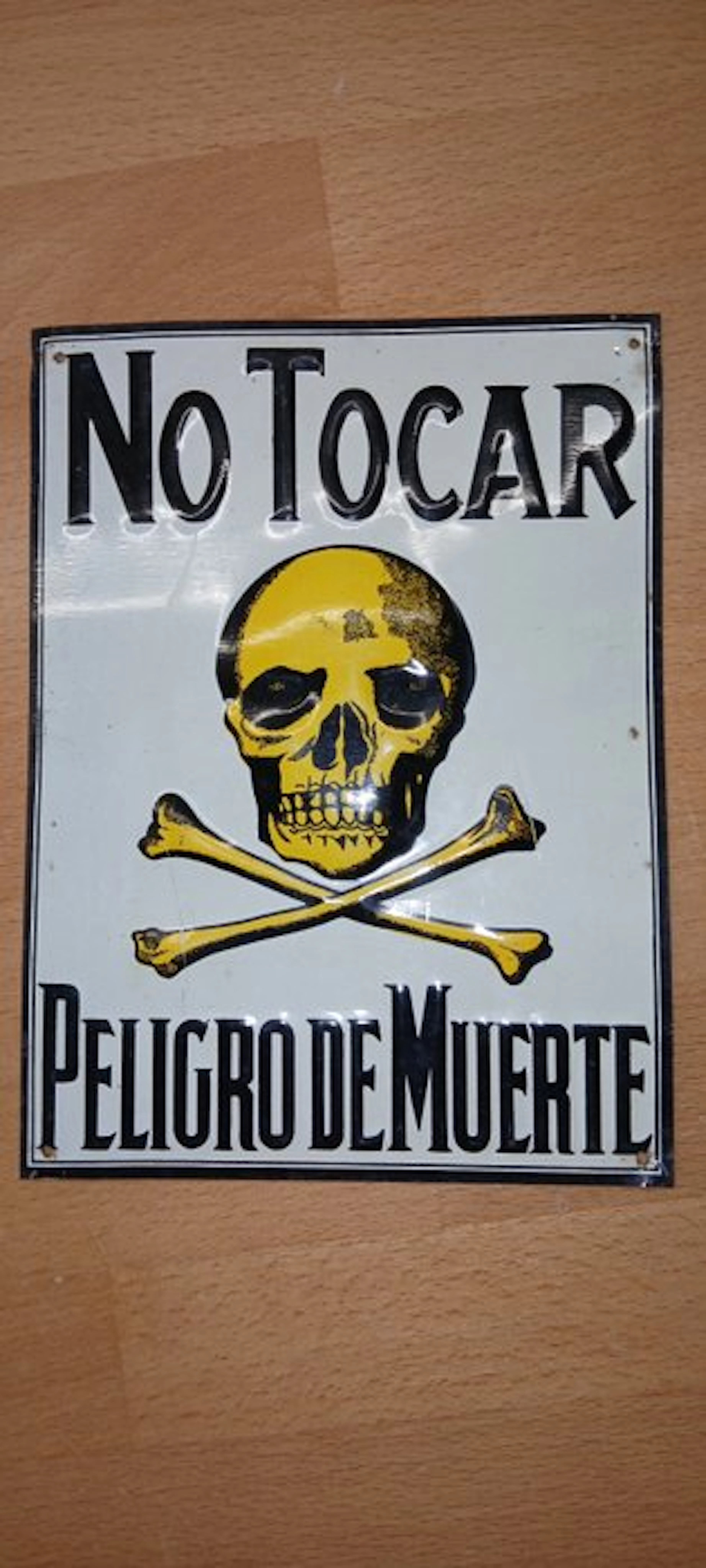 Adolfo Hielscher - Do Not Touch - Danger of Death - Enamel sign - Enamel, Metal