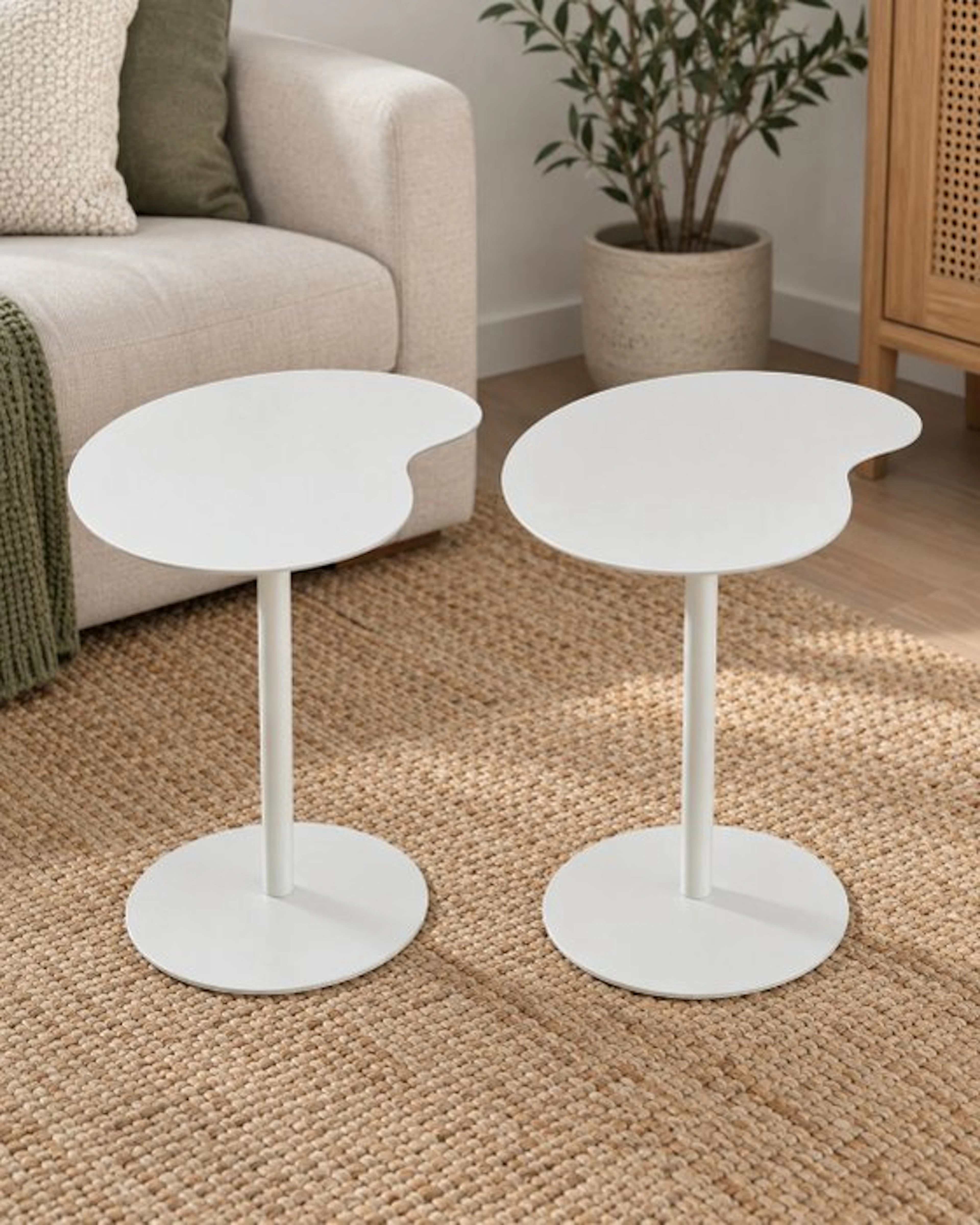Nesting tables (2) - White Metal - Space Age inspired