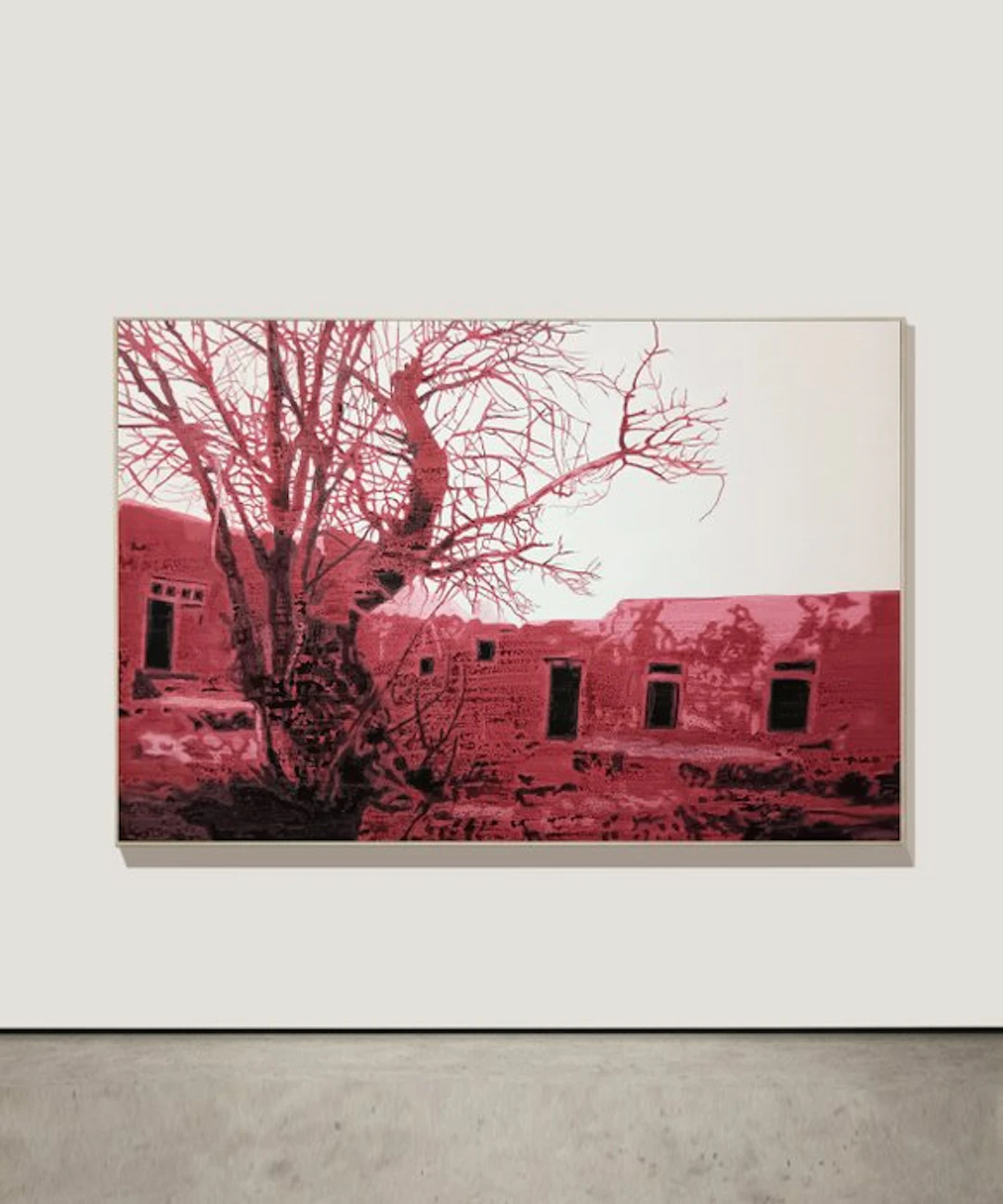 Atigula Aziz - House with Tree (In Red)