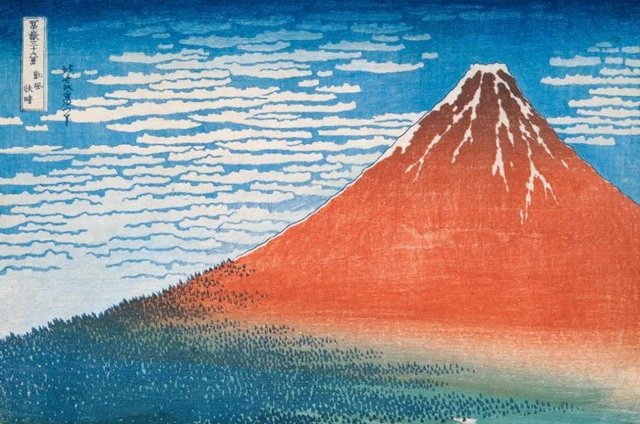 Katsushika Hokusai - “Red Fuji, 1830-1832”.