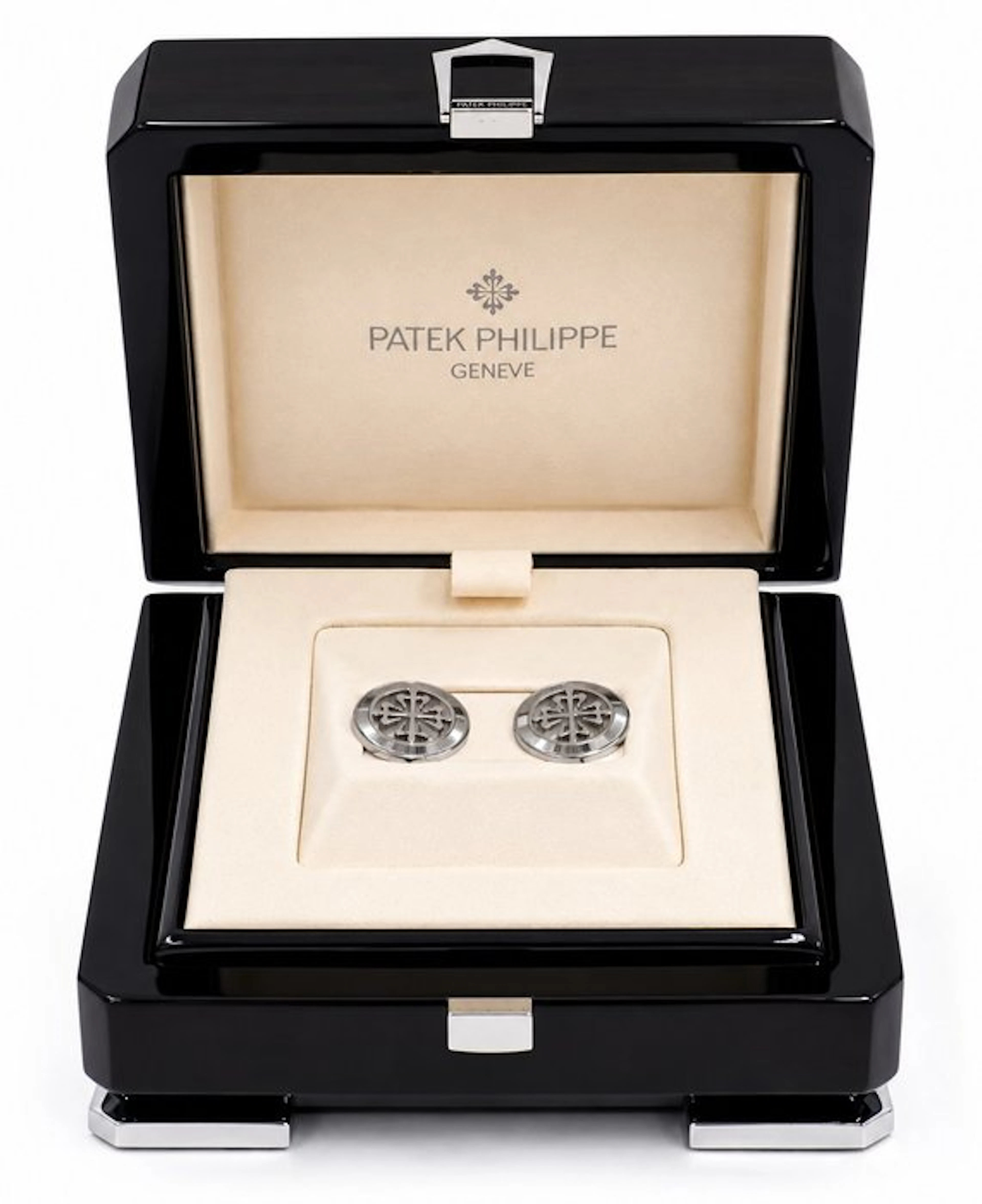 Handmade - Cufflinks - 18 kt. White gold - Patek Philippe Calatrava