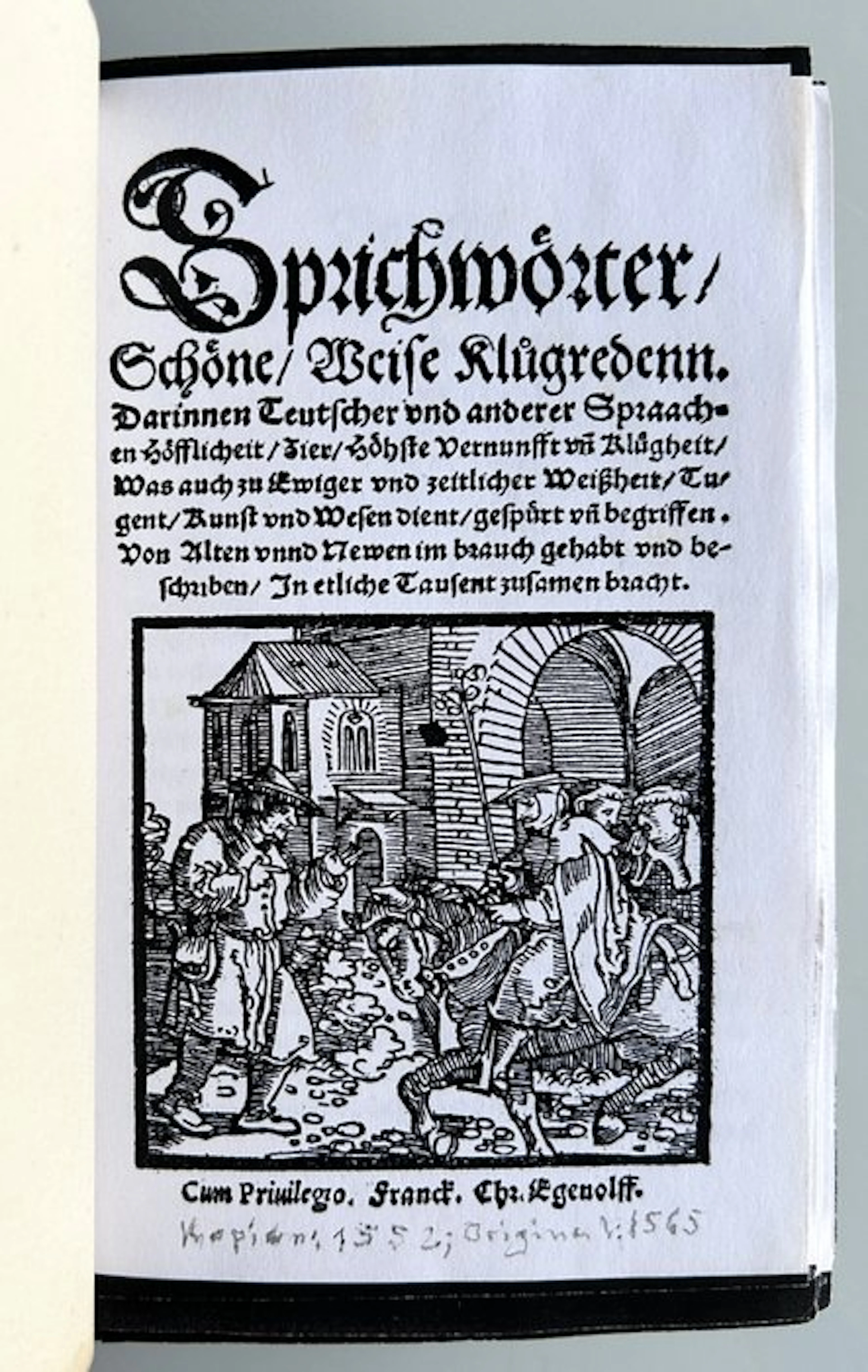 Sebastian Franck - Sprichwörter, schöne, weise Klugredenn - 1565