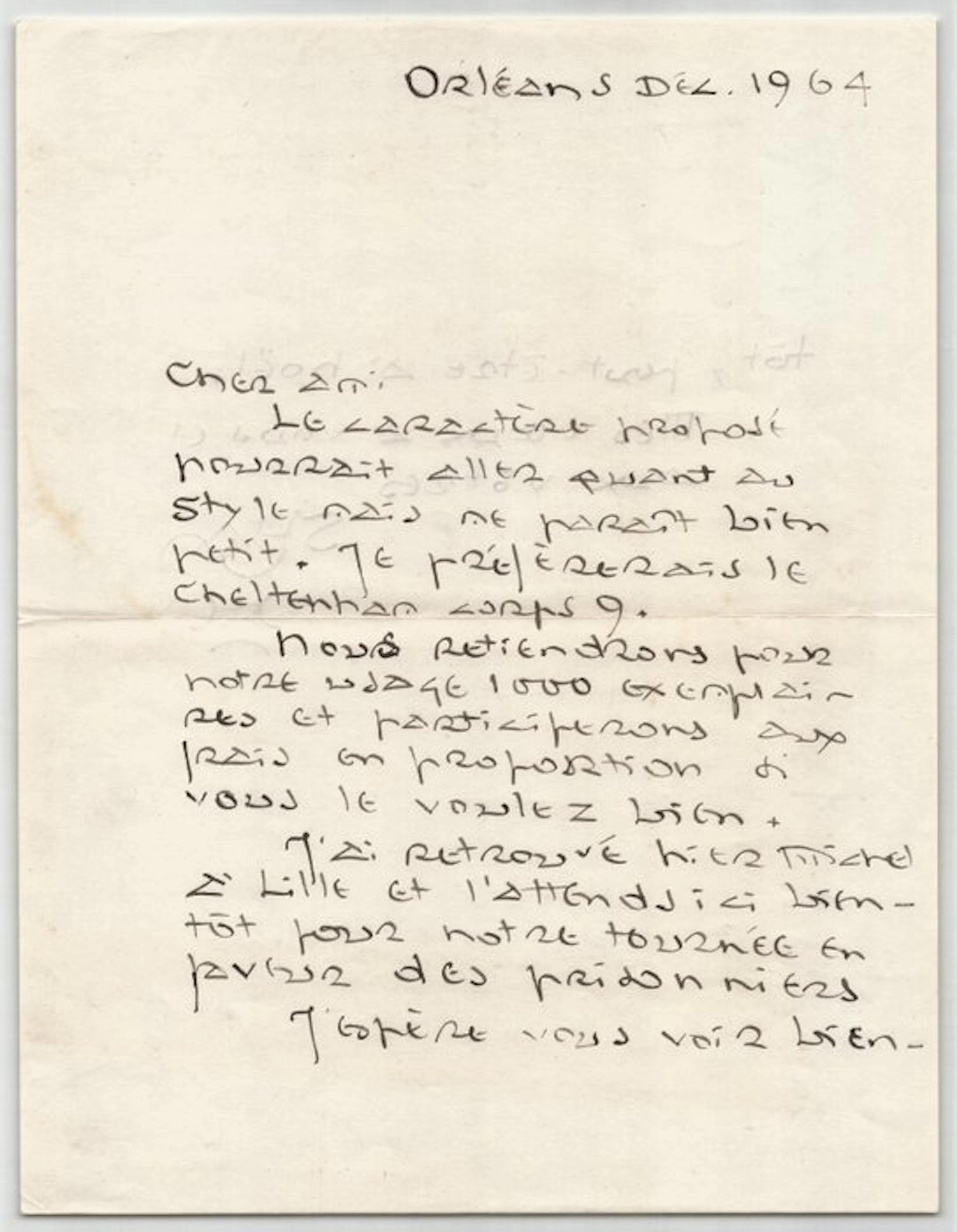 Lanza del Vasto - Lettre autographe signée adressée Mr Jean Trélaün - Édition