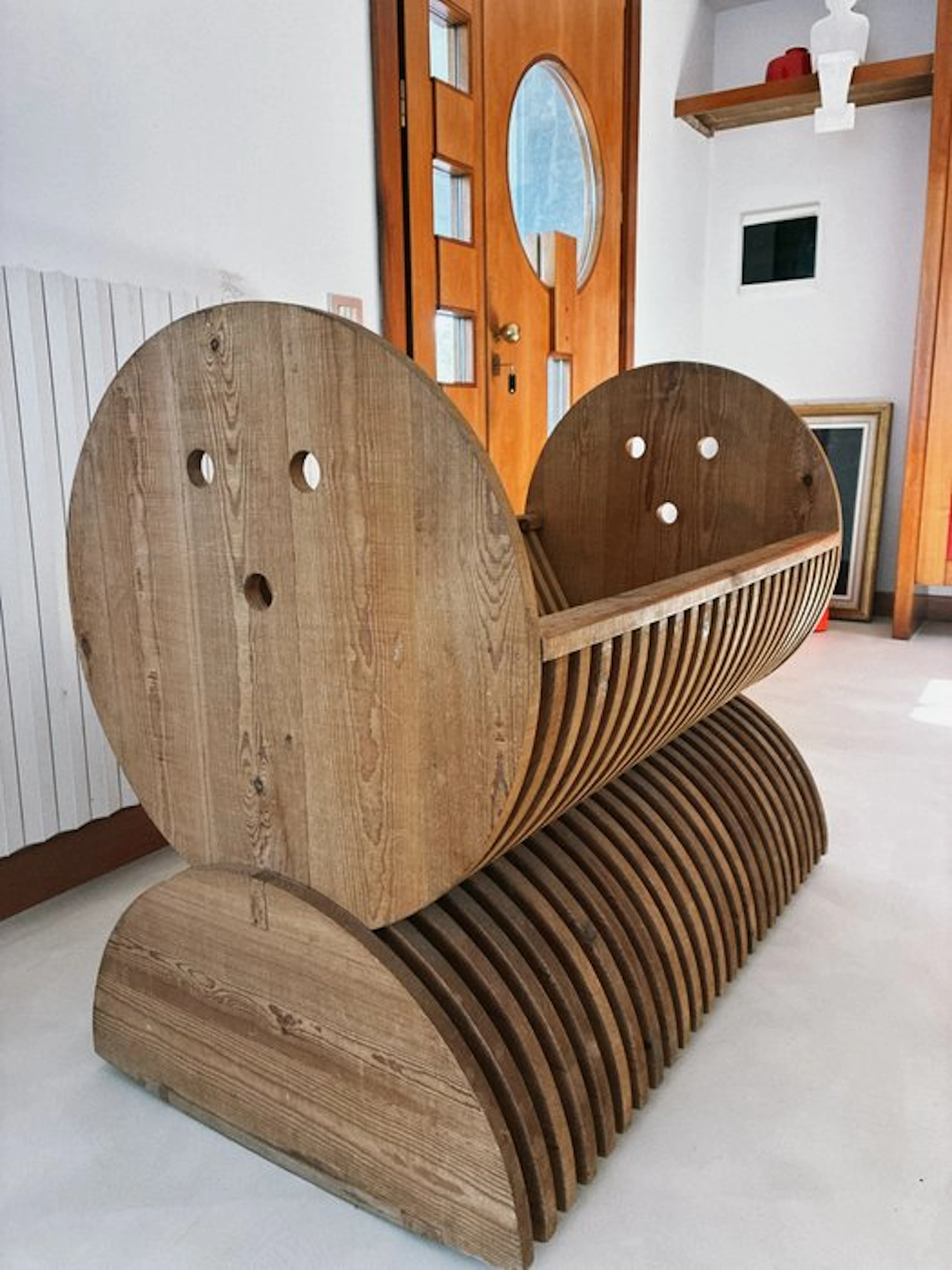 Poltronova - Mario Ceroli - Cradle - rough Russian pine