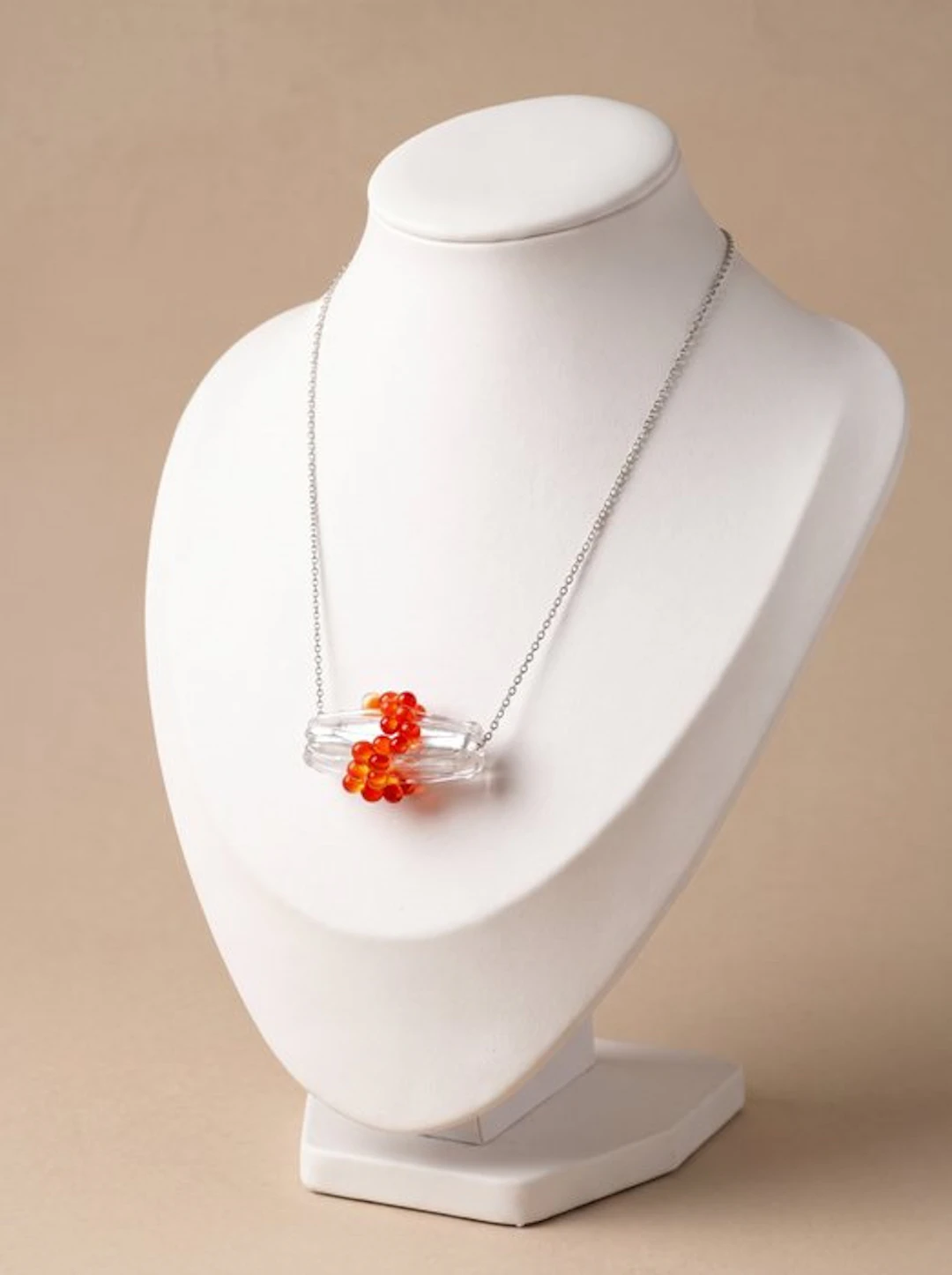 Murano glass, submerged silver - Necklace with pendant - Caviar