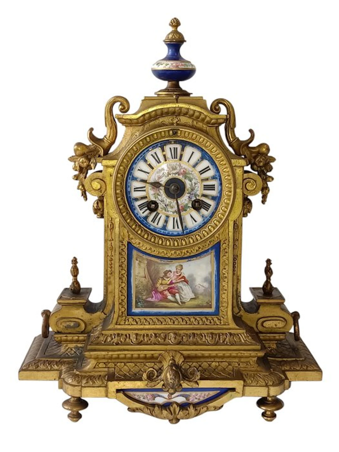 Mantel clock - Bronze, Porcelain, Brass - 1850-1900