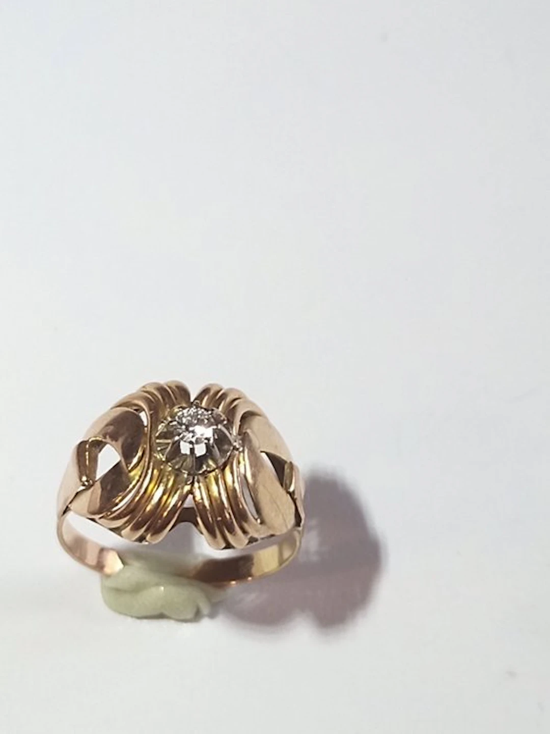 Ring - 18 kt. Yellow gold - 0.10ct. tw. Diamond (Natural) - 18K gold