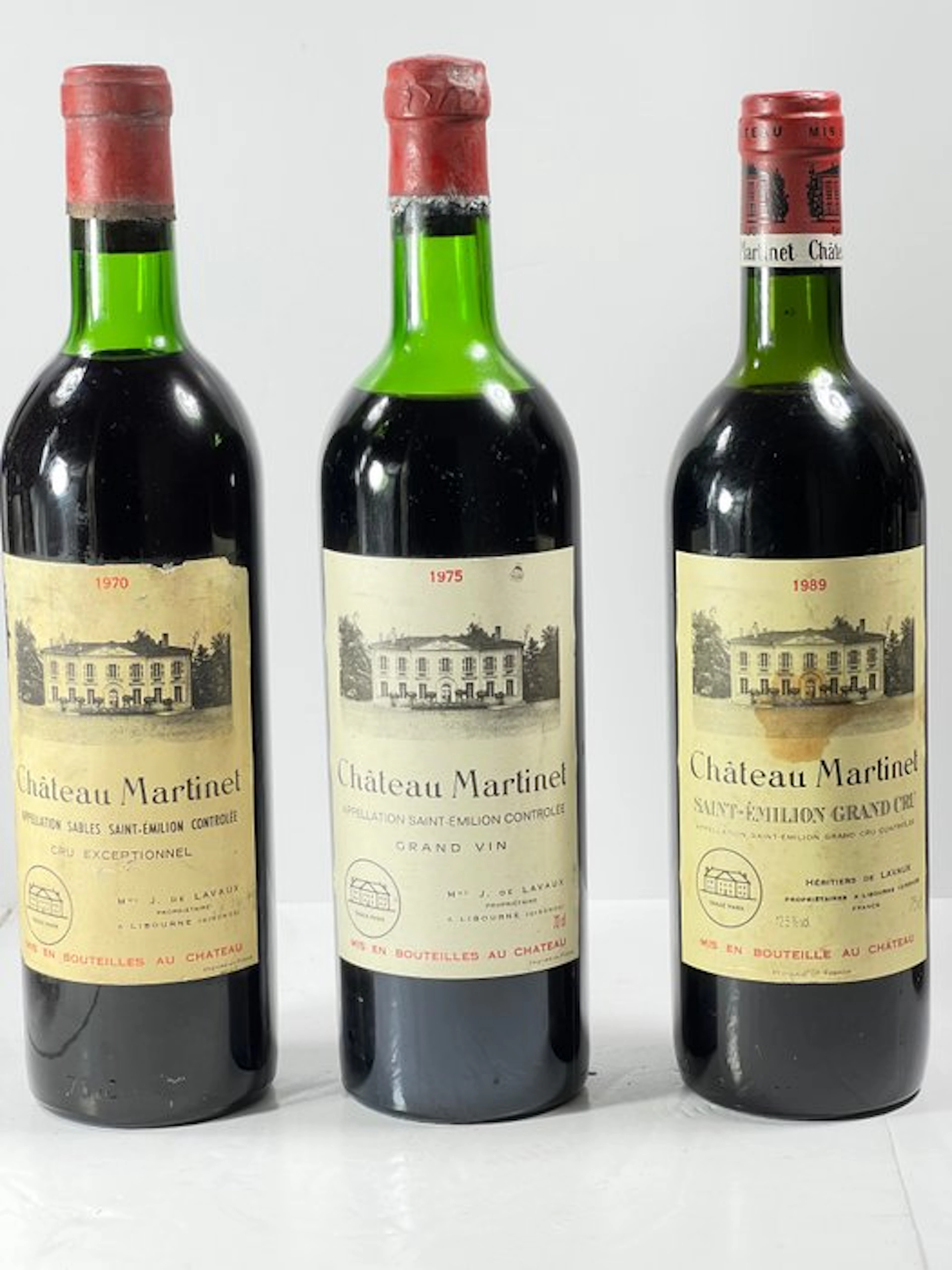 1970 1975 & 1989 Château Martinet - Saint-Émilion Grand Cru - 3 Bottles (0.75L)