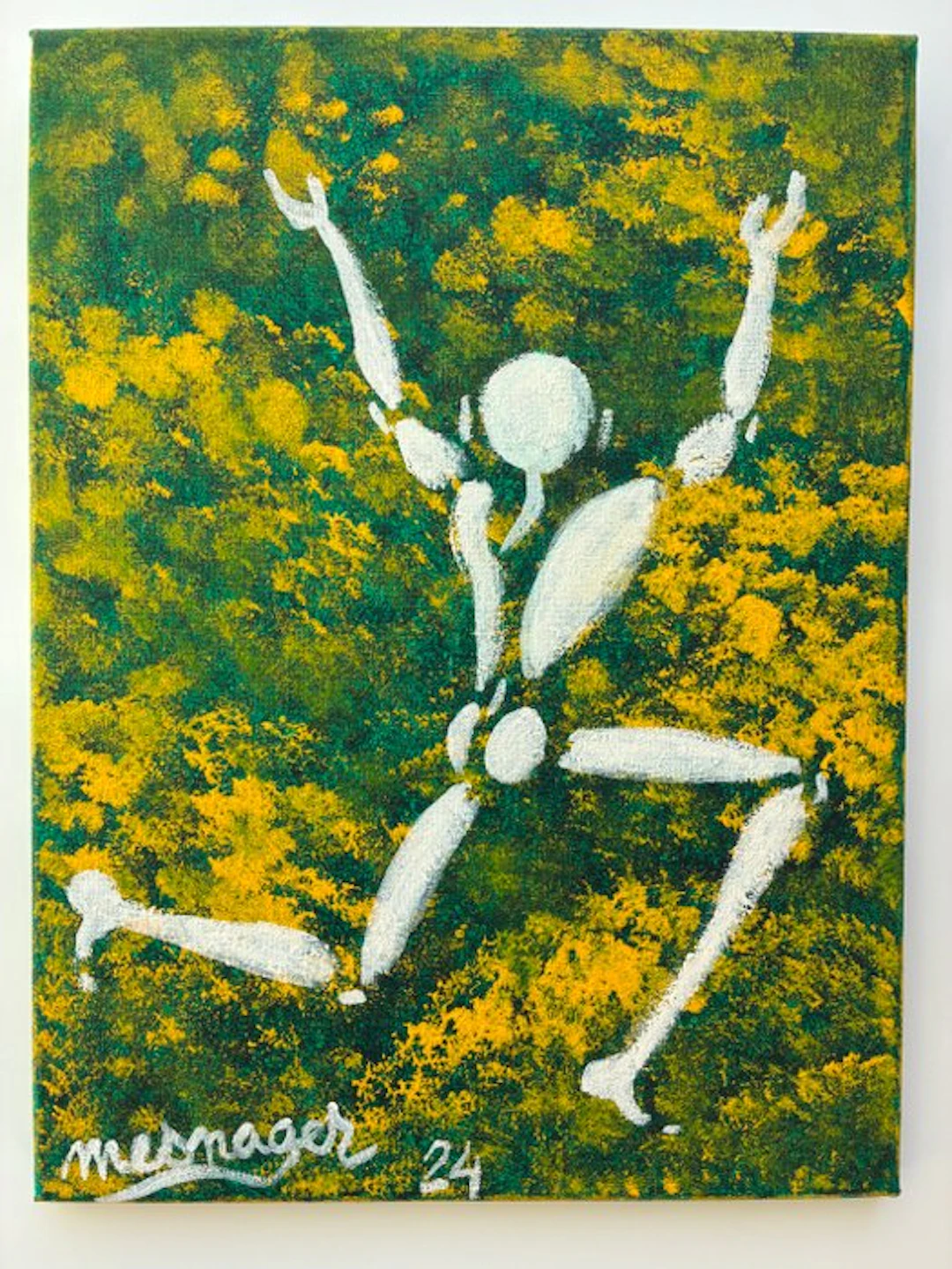 Jérôme Mesnager (1961) - L'homme en blanc 2024, peinture originale sur toile