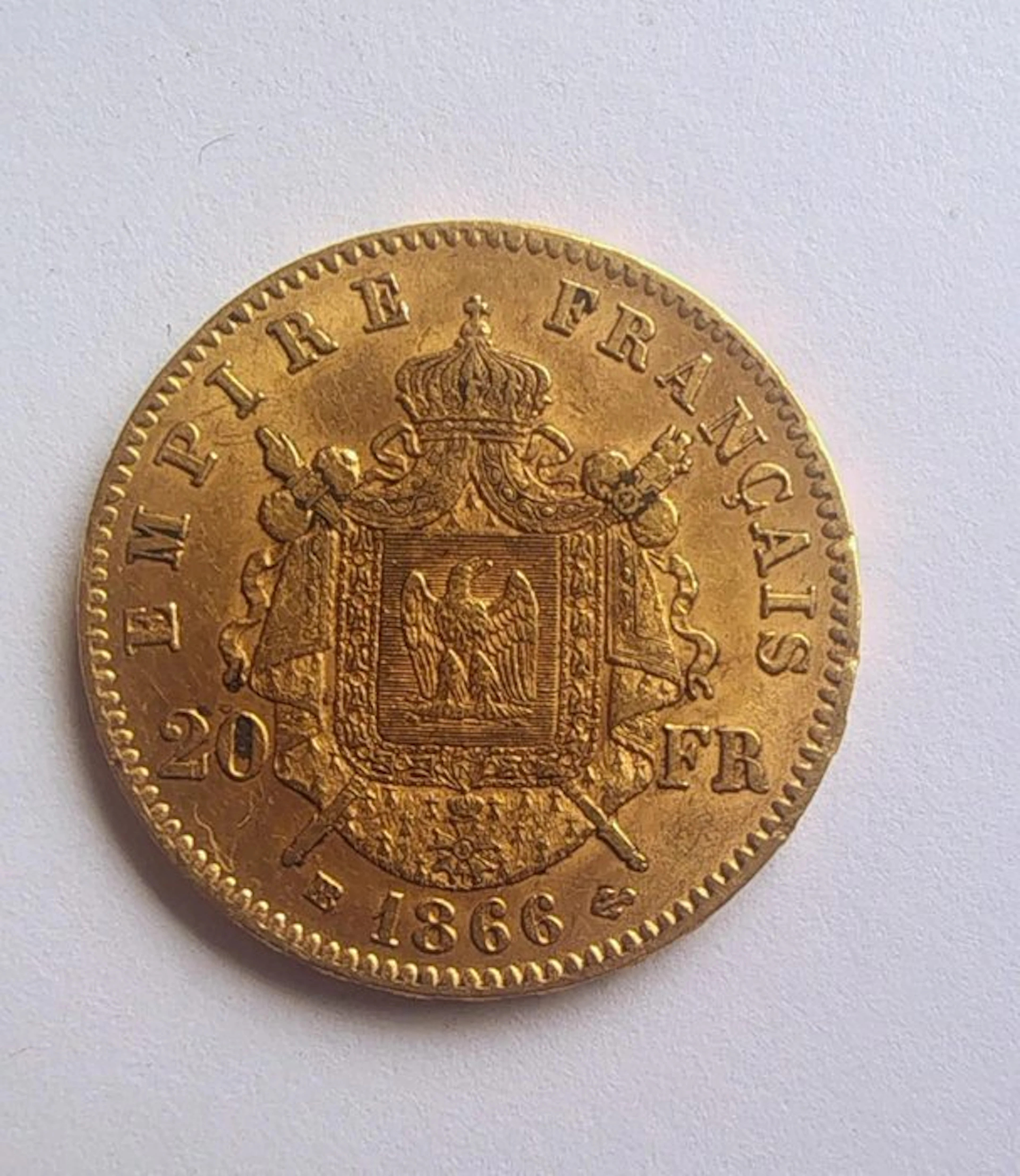 France. Napoléon III. 20 Francs 1866-BB, Strasbourg