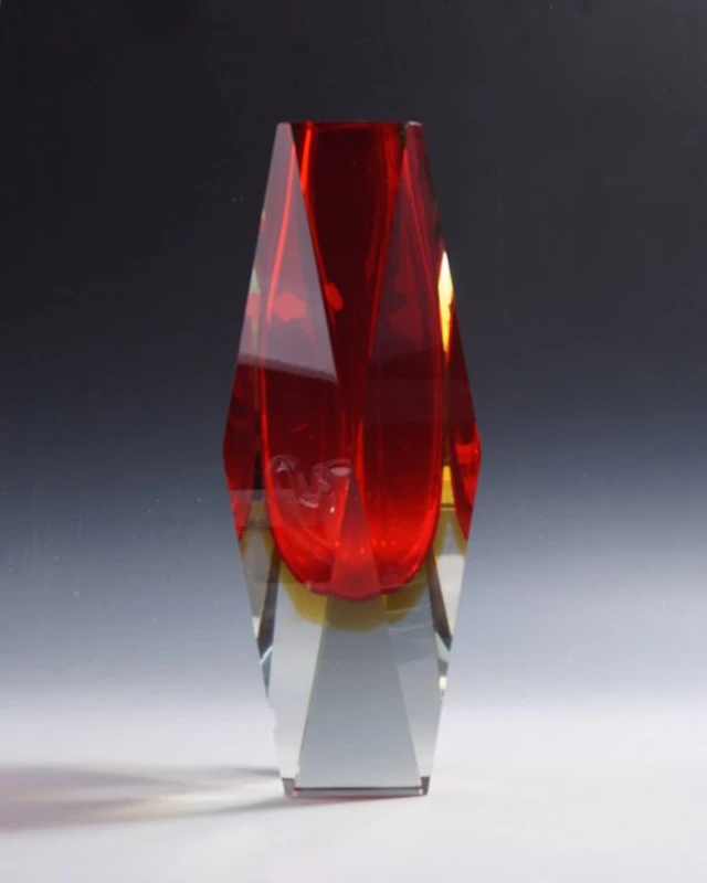 Ma-Gu-Se - Vase - Murano sommerso in ruby red and amber