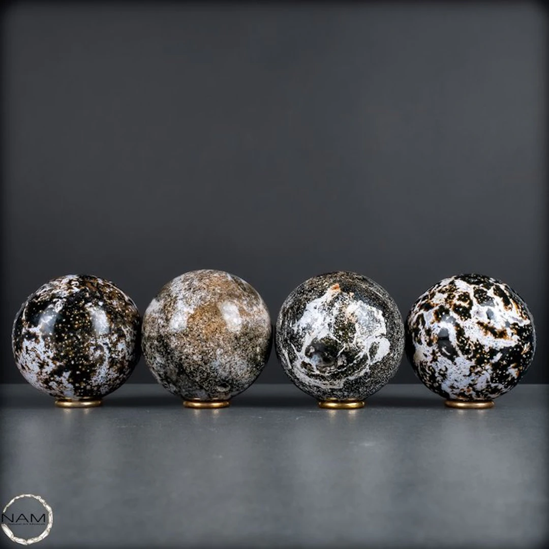 Ocean Jasper in extraordinary appearance. Noble Sphere - Set- 2205.15 g - (4)