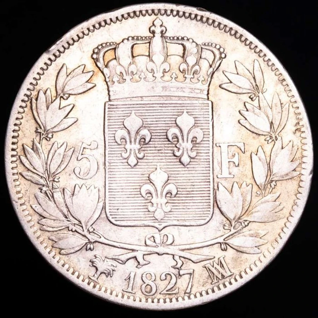 France. Charles X. 5 Francs 1827-MA, Marseille (No reserve price)