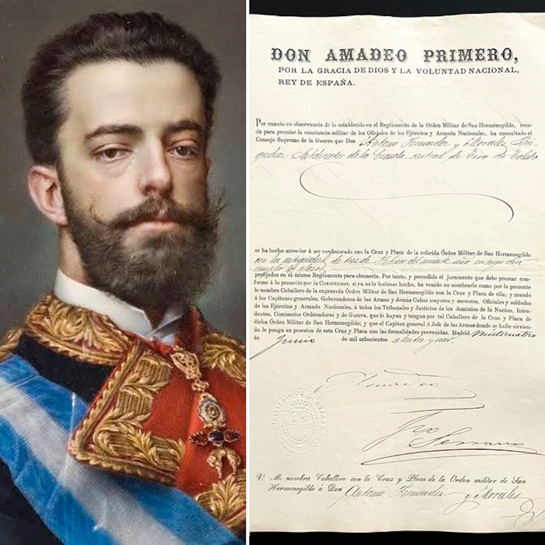 Autógrafo - Firma Rey Amadeo I de Saboya. España. Firma manuscrita. - 1871