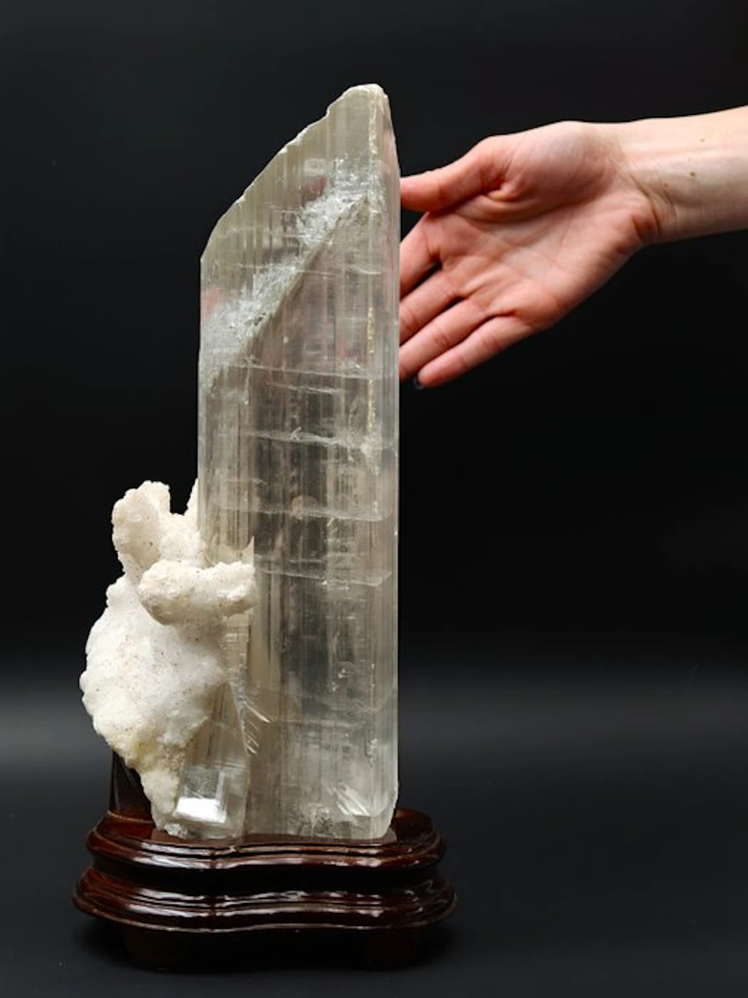 30 CM! ENORMOUS STRIATED PLASTER with GHOST Crystals on...