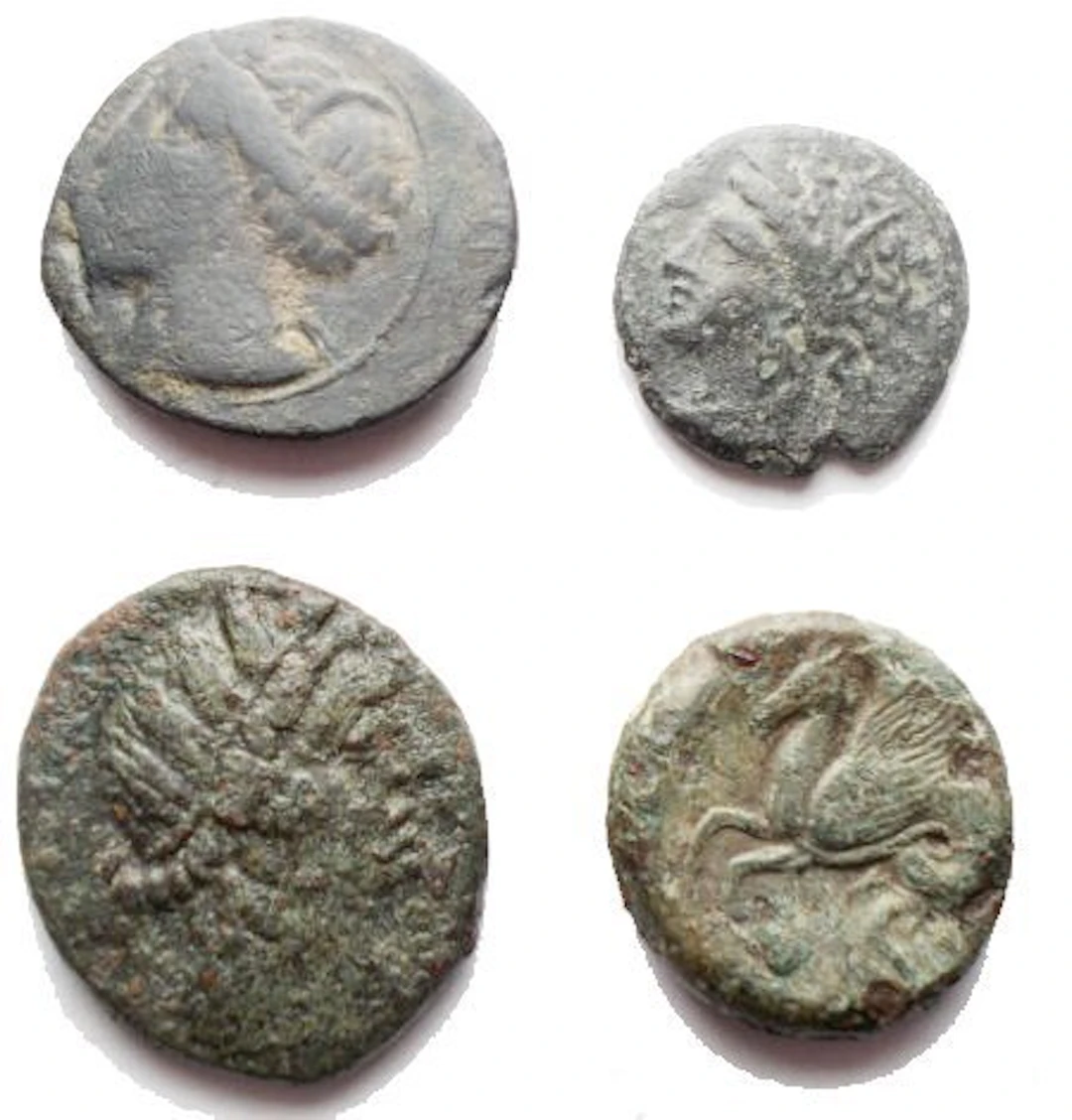 Greece (Magna Graecia). Punic & Syracuse. Lot of 4 Æ coins (No reserve price)