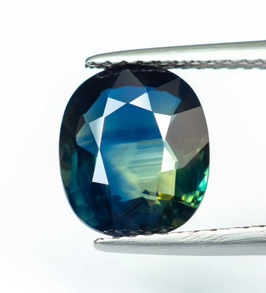No reserve price Sapphire - 3.09 ct - Bellerophon Gemlab - Deep Greenish Blue