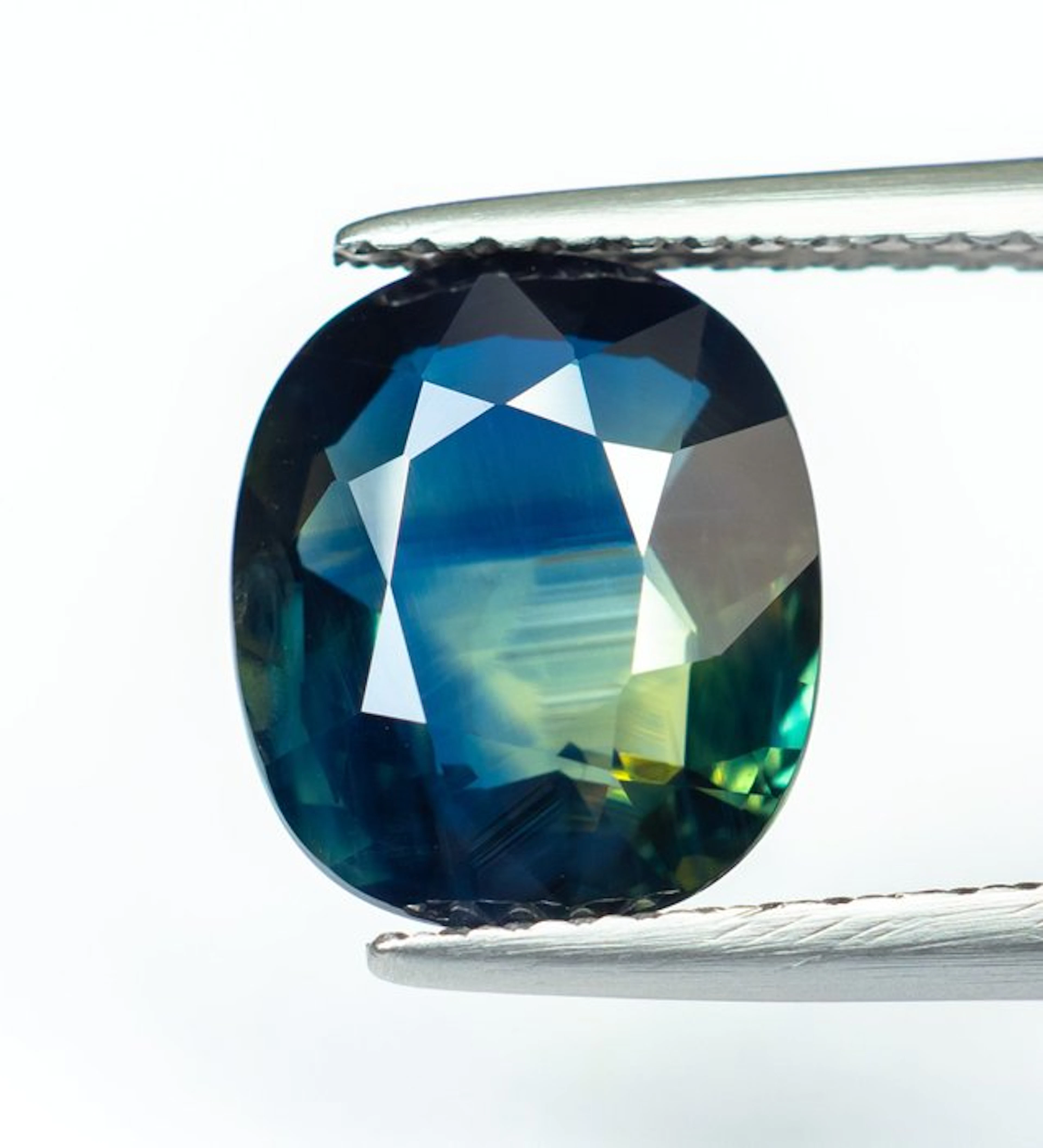 No reserve price Sapphire - 3.09 ct - Bellerophon Gemlab - Deep Greenish Blue
