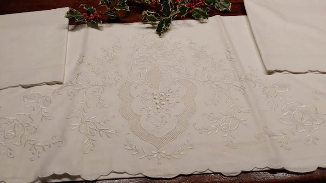 Bed sheet (3) - 270 cm - 240 cm - Ancient trousseaus
