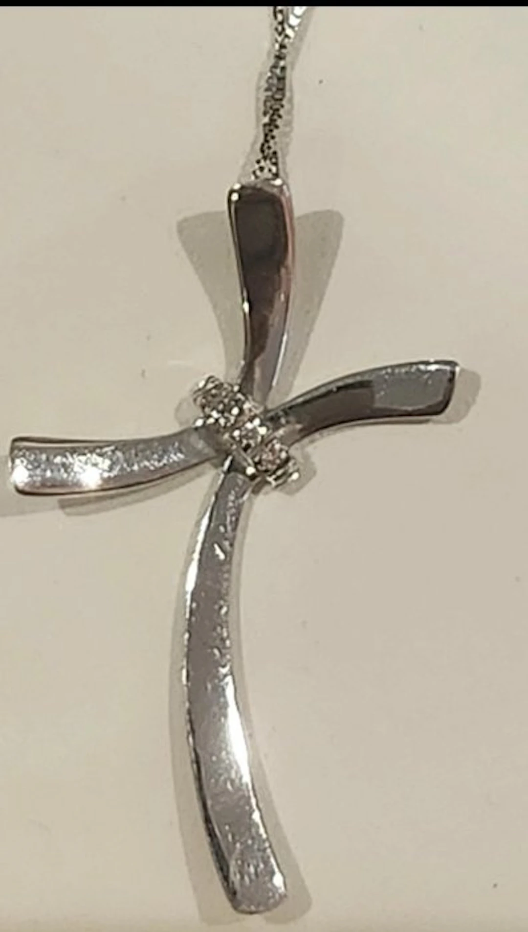 Necklace with pendant - 18 kt. White gold Diamond (Natural)
