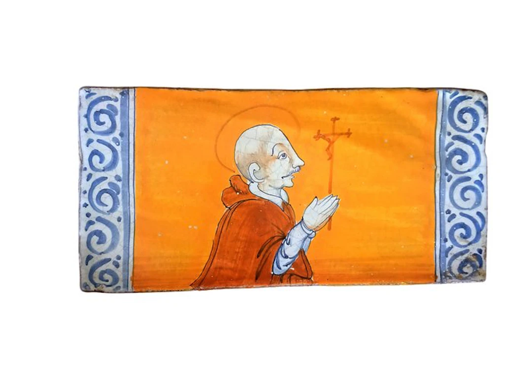 Panel - Ceramic - "Frate" - 19th century