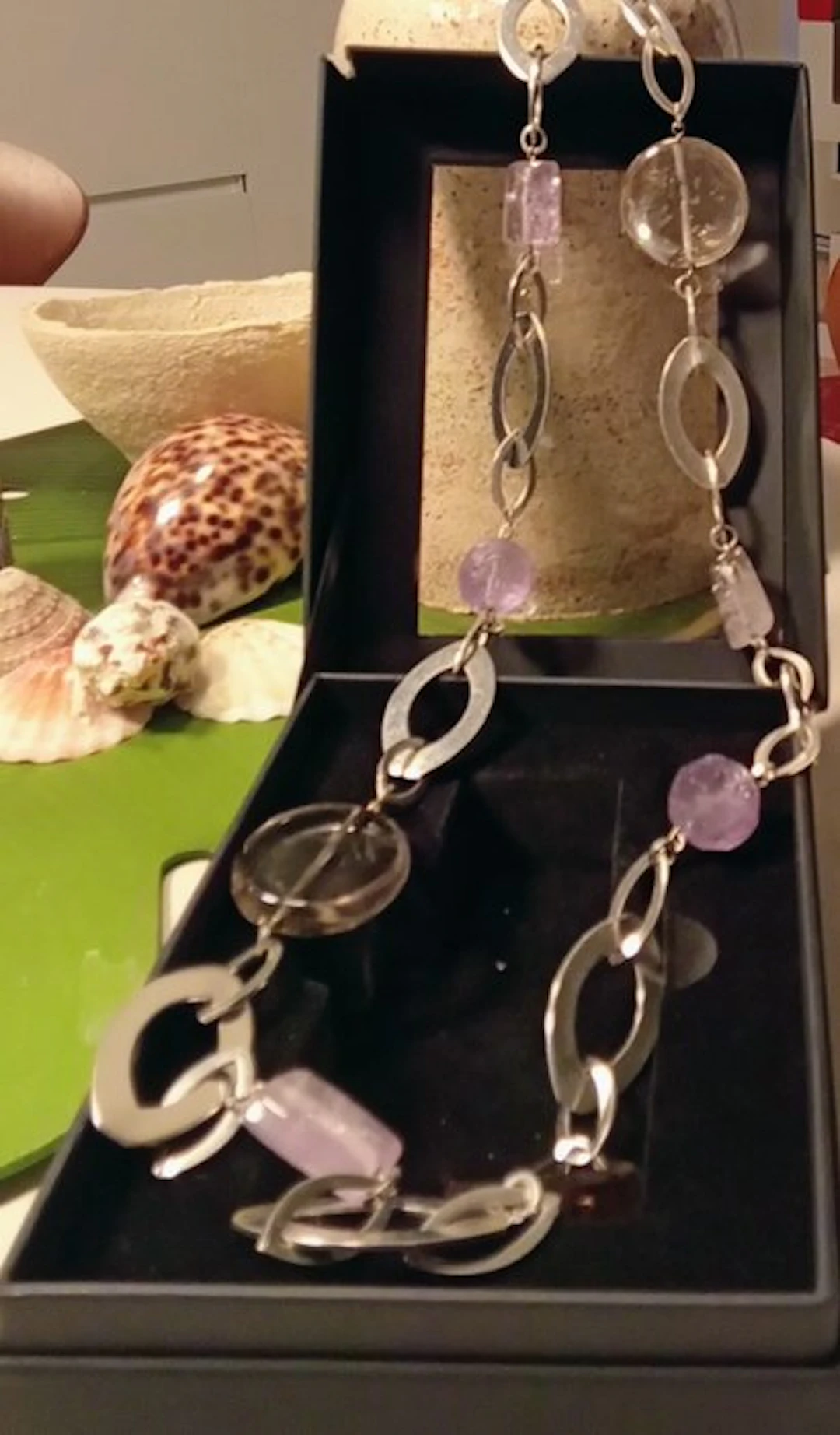 Amethyst necklace - Height: 80 cm- 220 g - (1)
