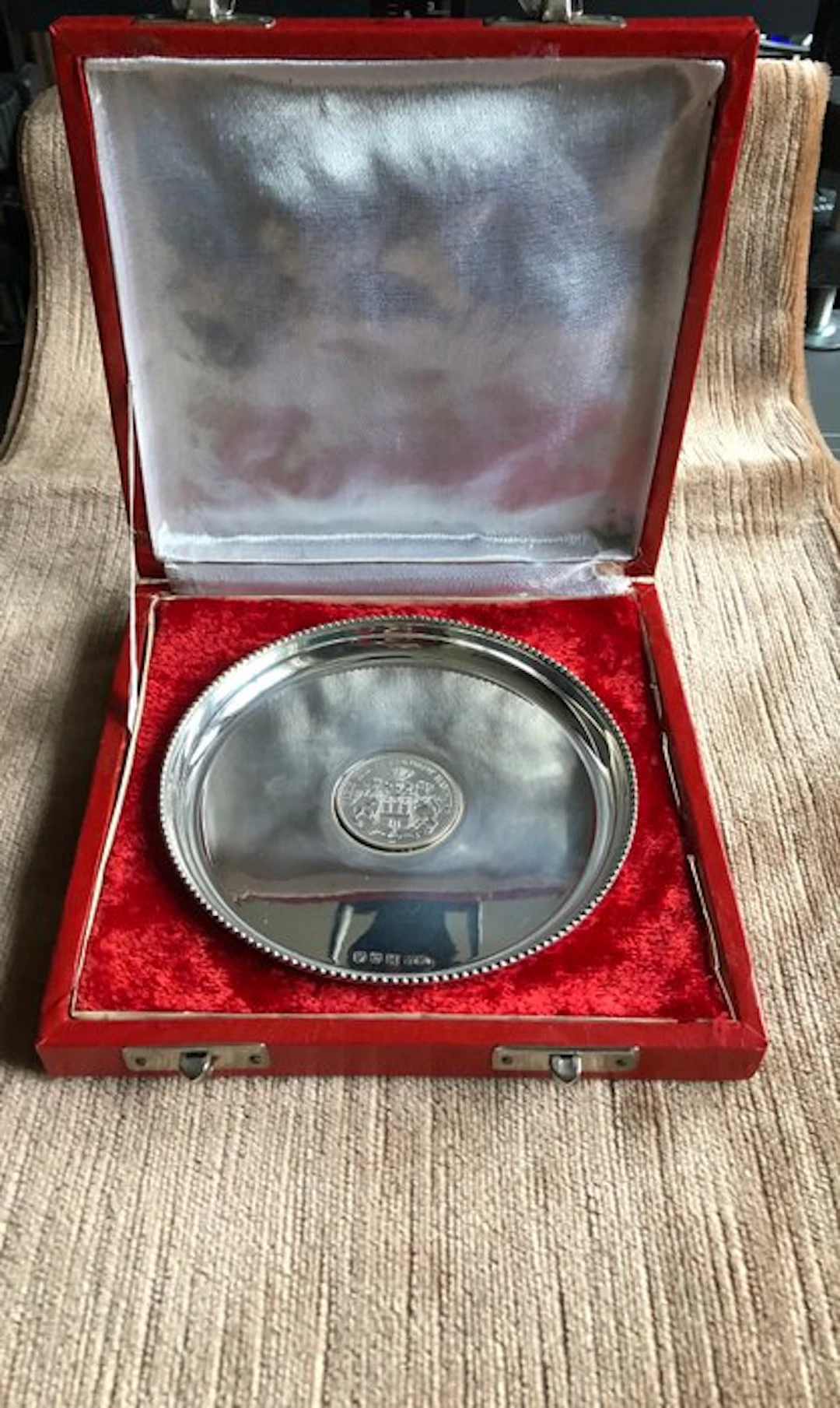 Germany. Silber-Münzschale mit Hamburger Wappen – 925er Silber – 94 g – im Etui