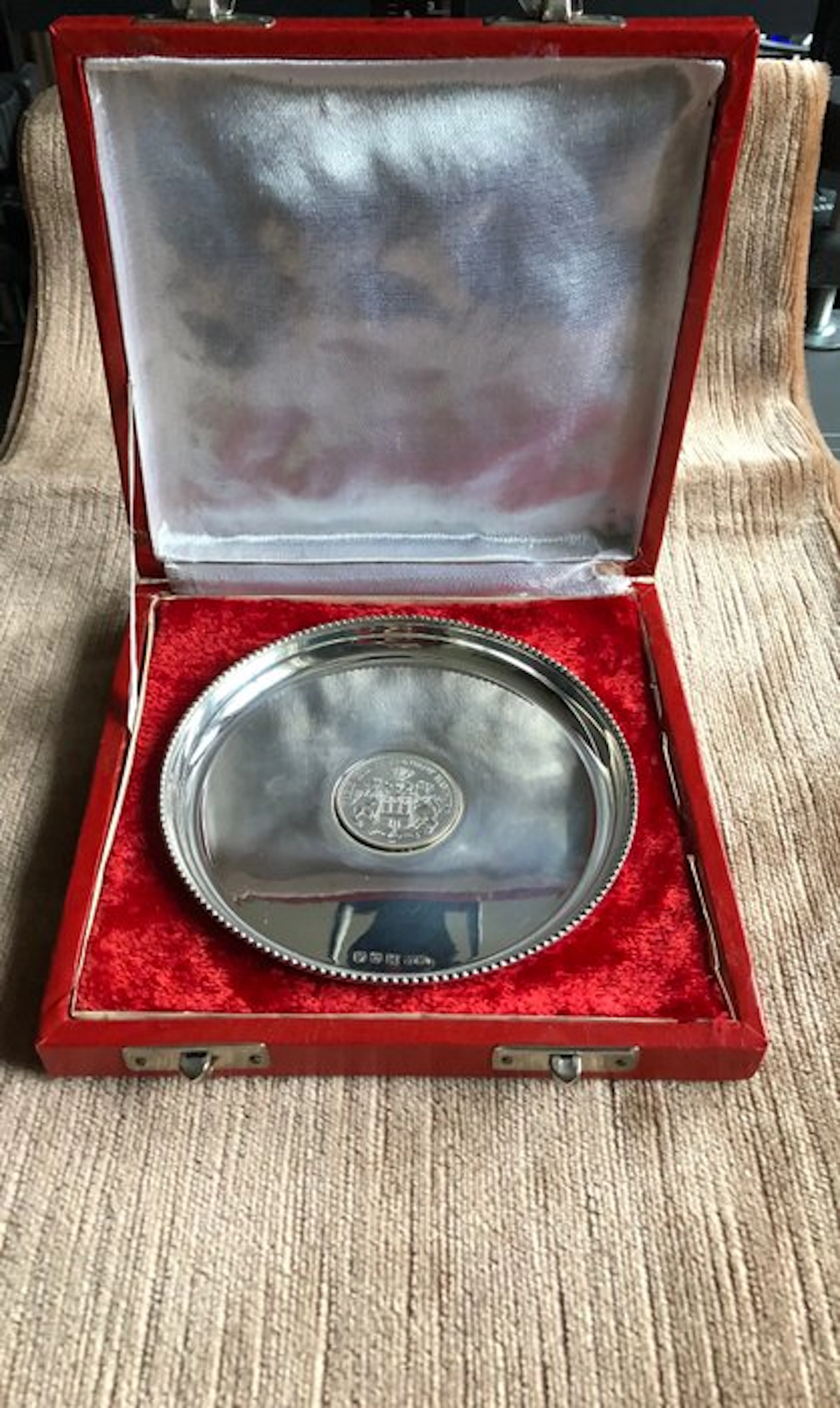 Germany. Silber-Münzschale mit Hamburger Wappen – 925er Silber – 94 g – im Etui