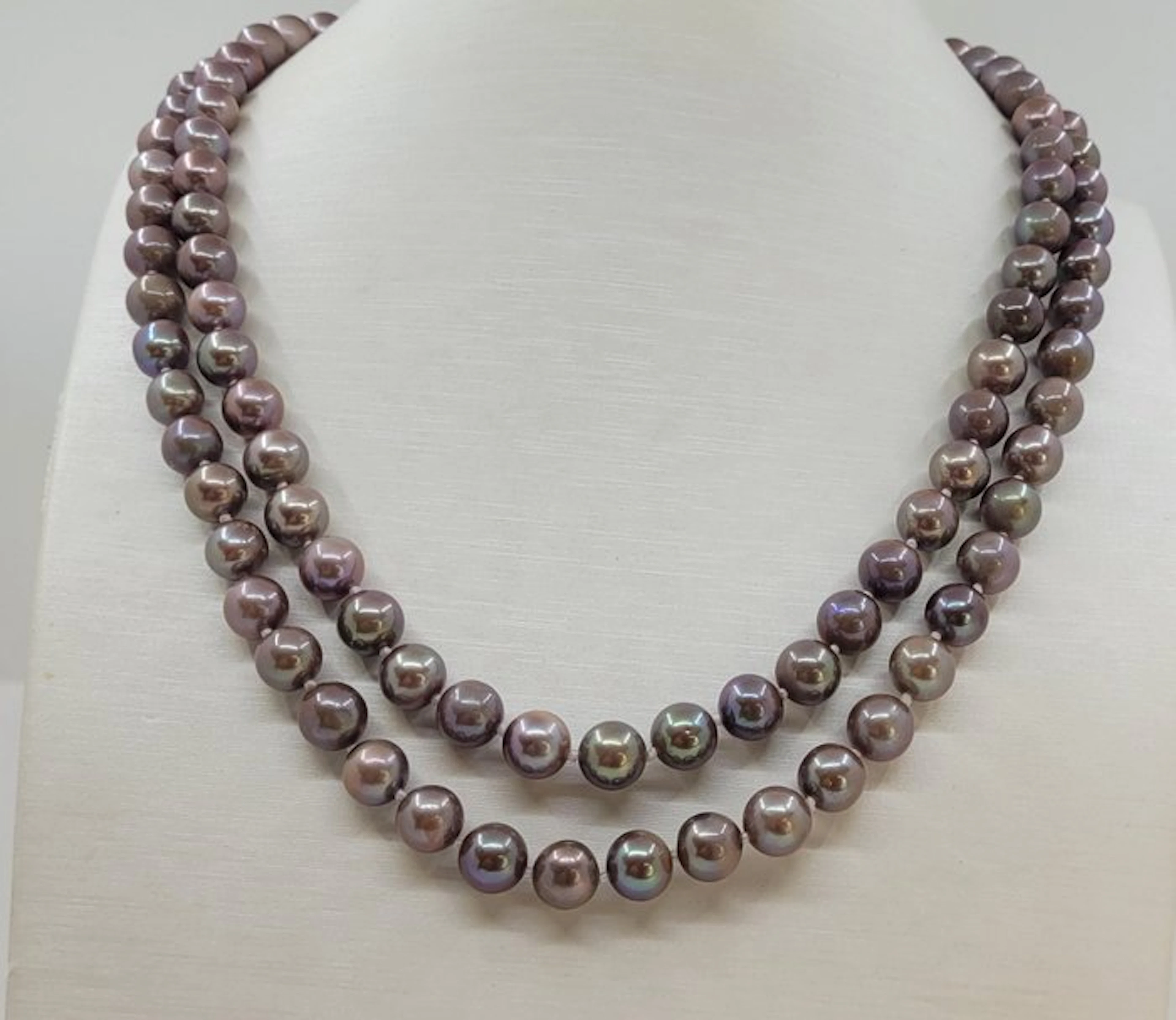 No reserve price - Necklace 7x8mm Bronze Edison Pearls