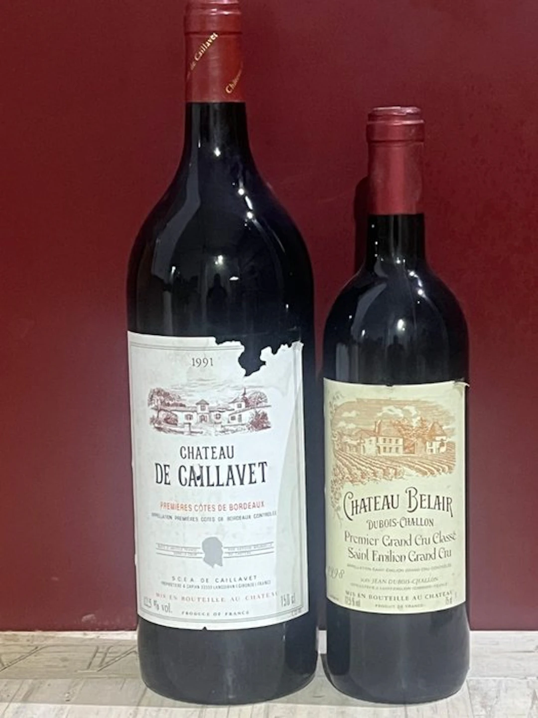 1998 Chateau Belair Dubois-Challon 1991 Chateau de...