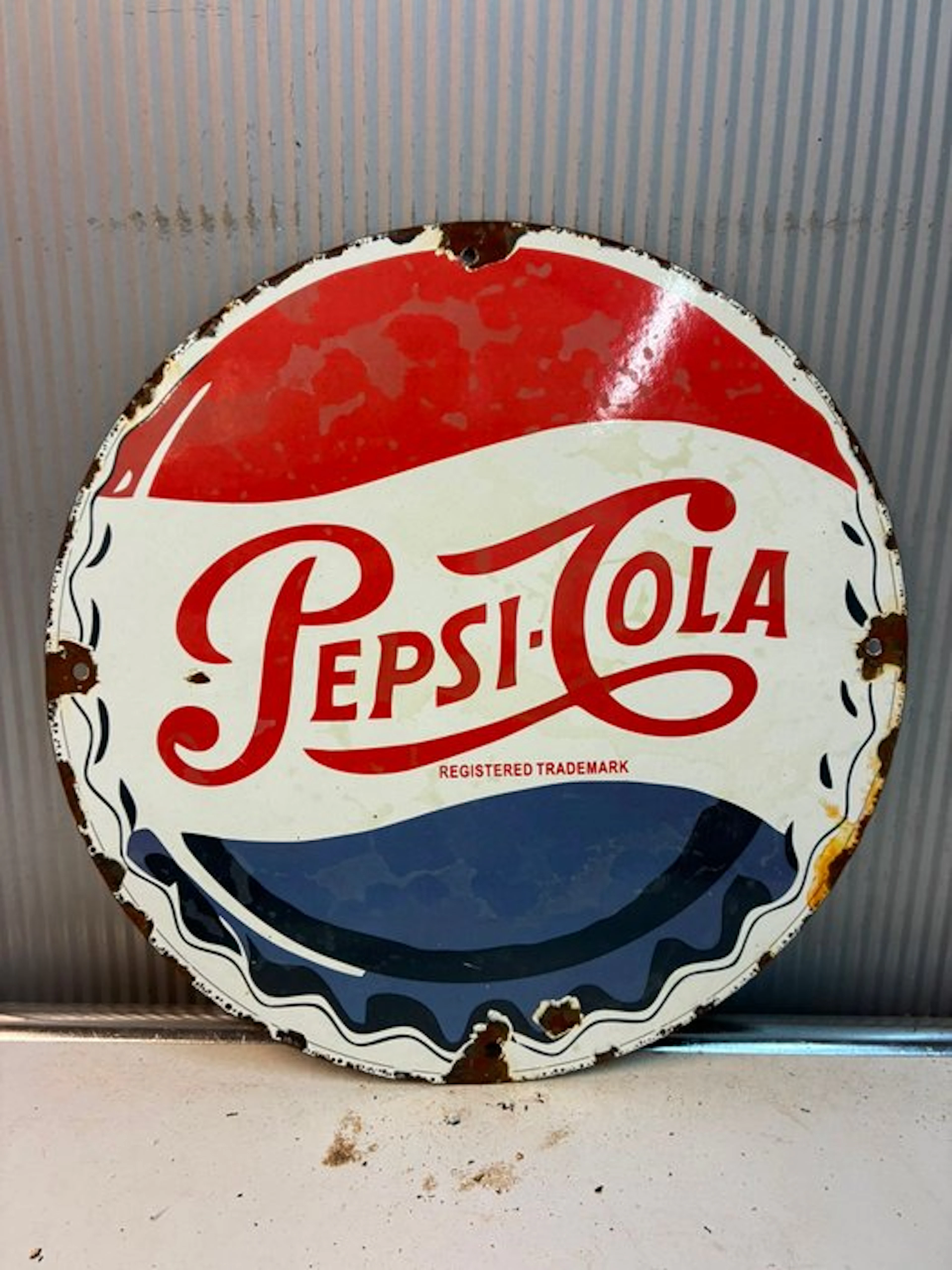 Pepsi-Cola – Klassieke Flessendop – Rond Emaille...