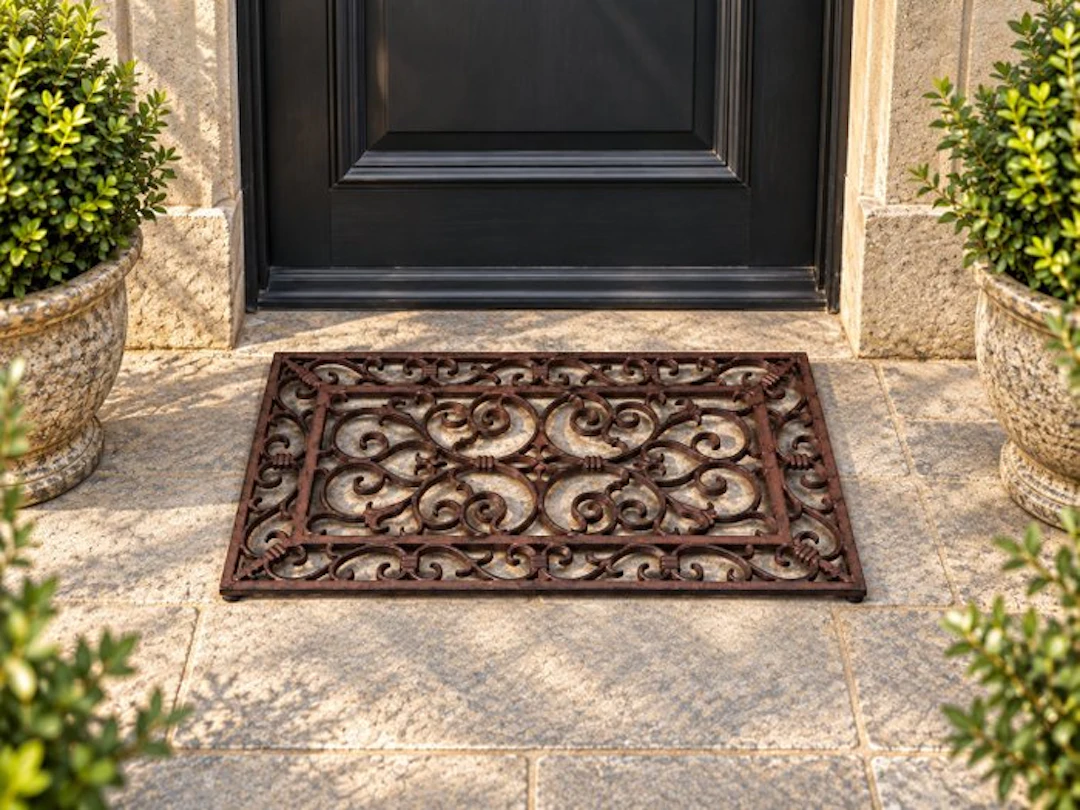 Decorative ornament - Elegant cast-iron doormat / shoe...