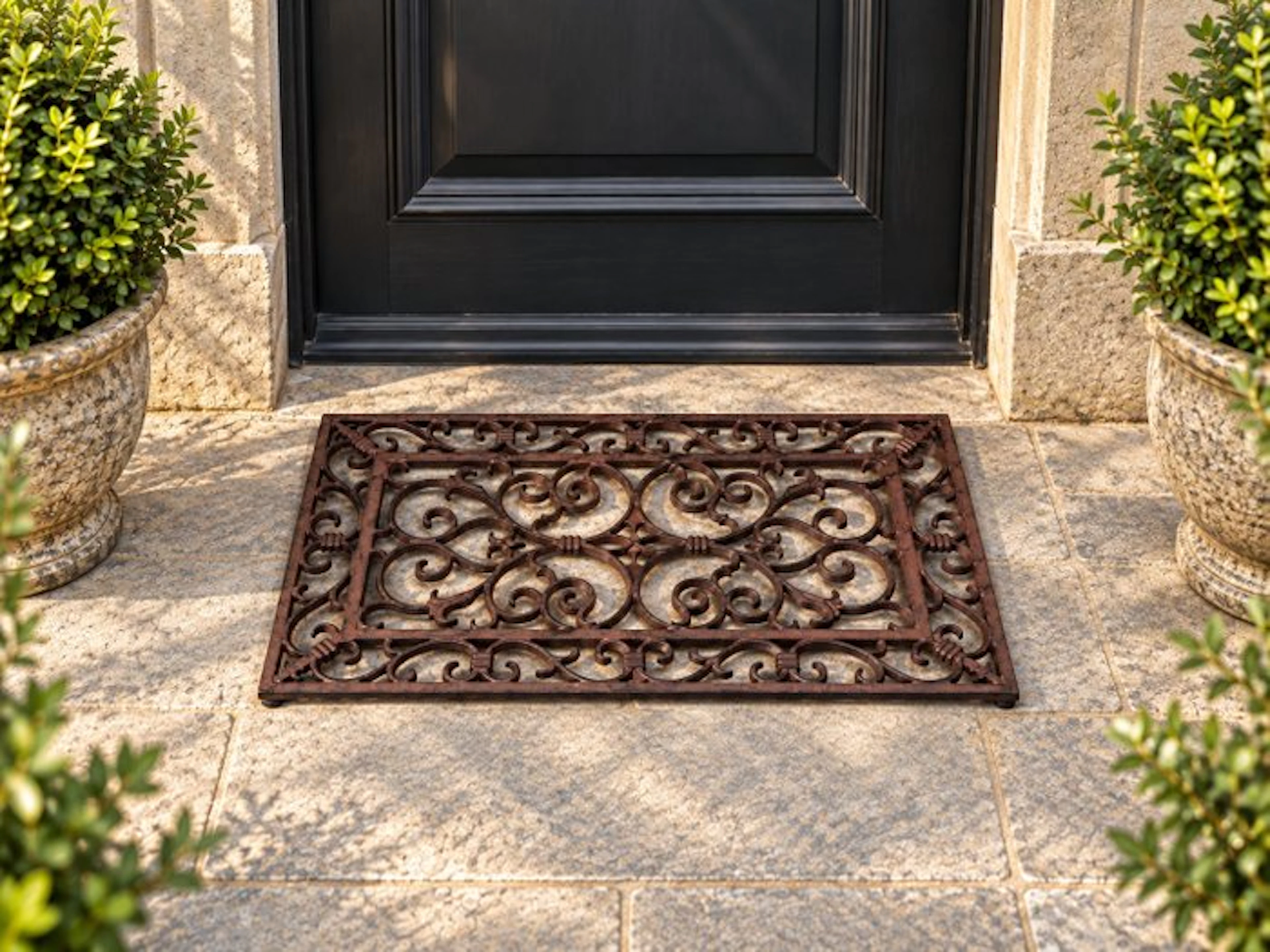 Decorative ornament - Elegant cast-iron doormat / shoe...