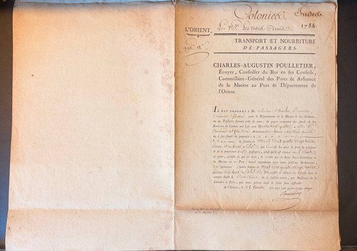 France - Navy - Document - Transport et la nourriture de...