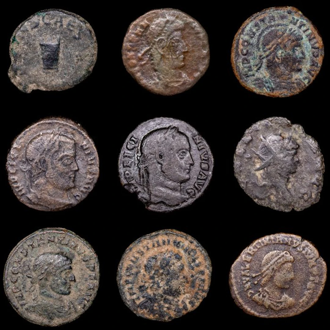 Roman Empire 9 Monedas siglo I - IV d.C. (No reserve price)